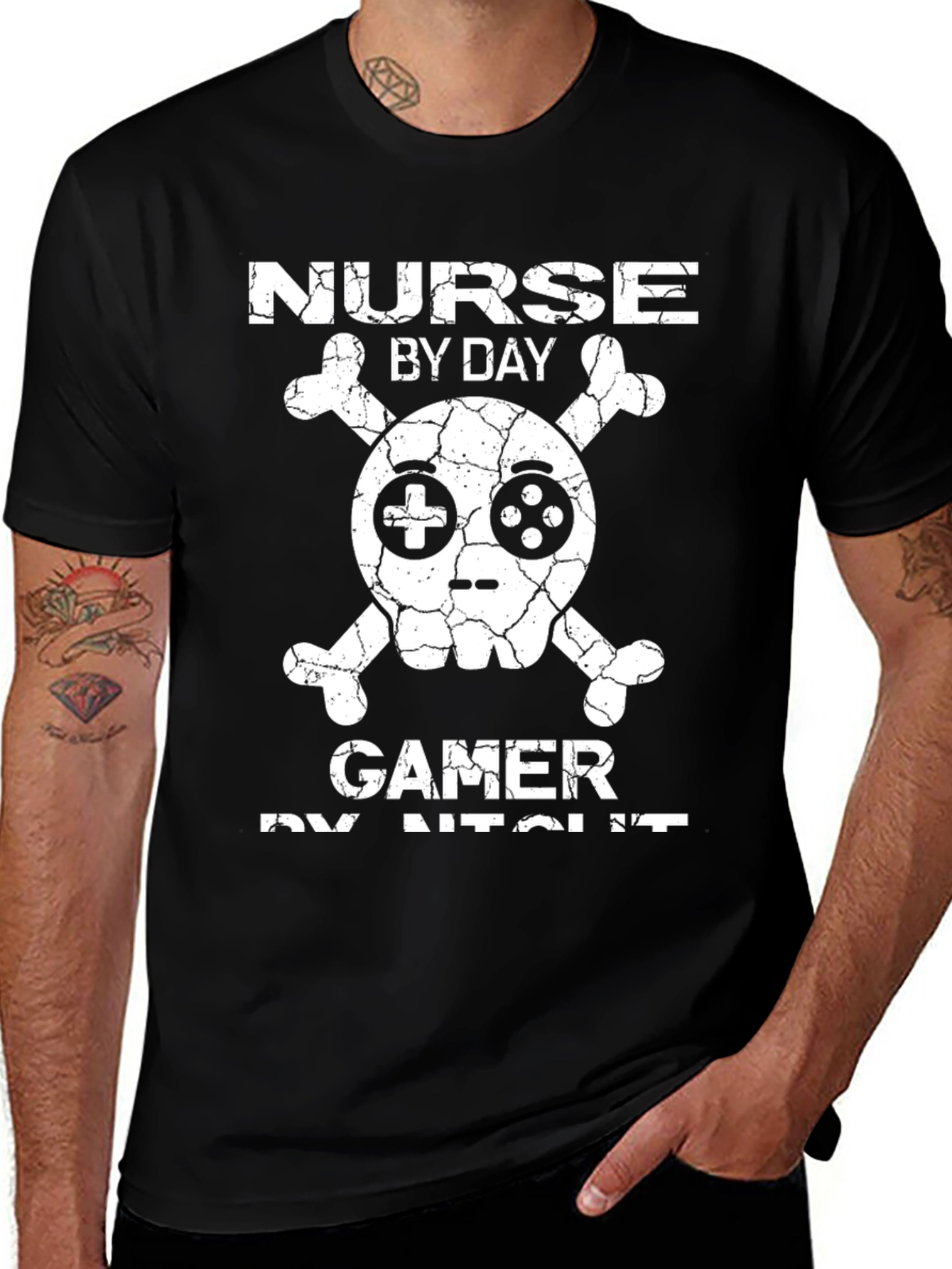 Variant 23 of Nurse By Day Gamer By Night Men's T-Shirt