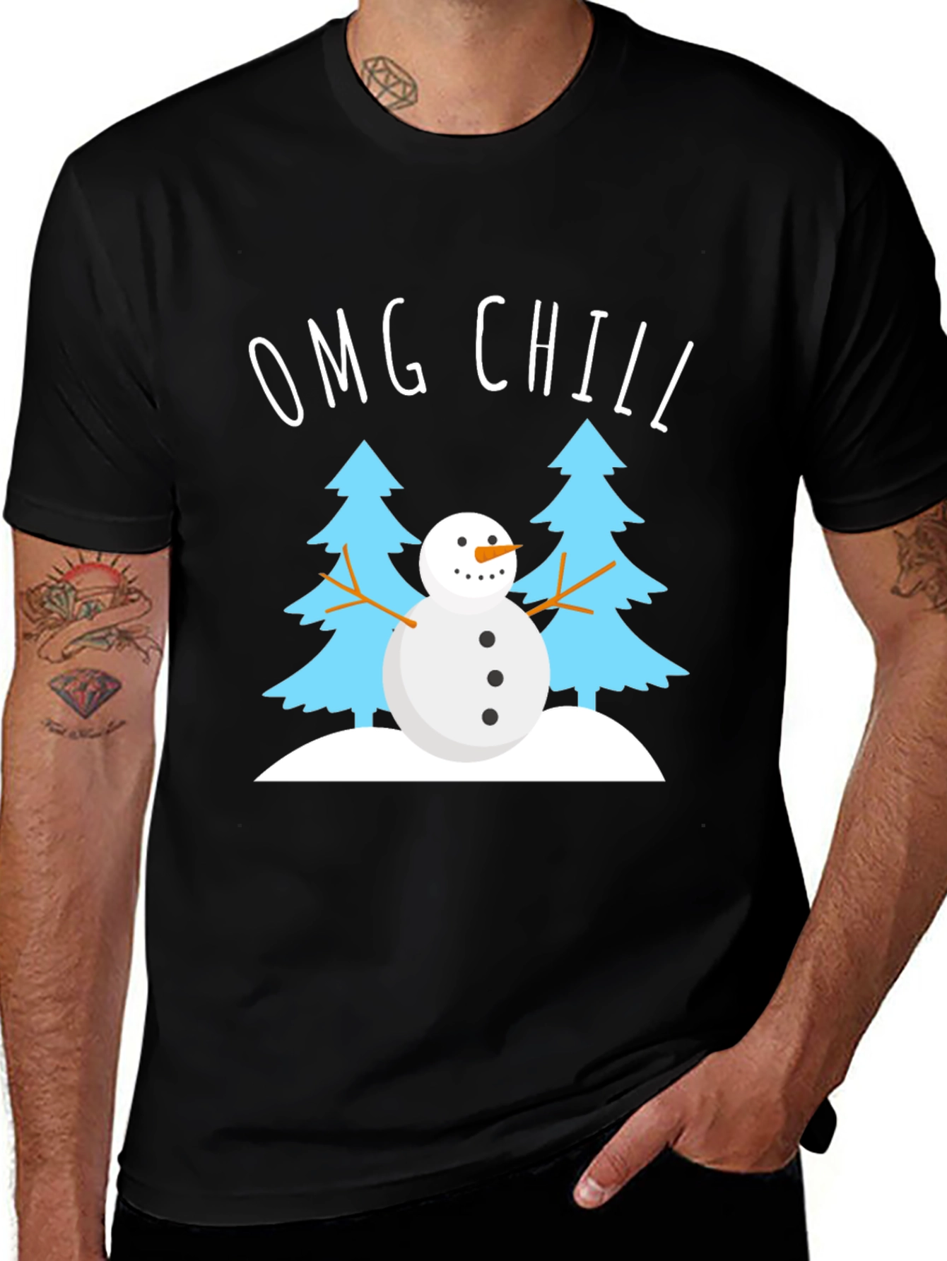 Variant 25 of OMG Chill Snowman Graphic T-Shirt