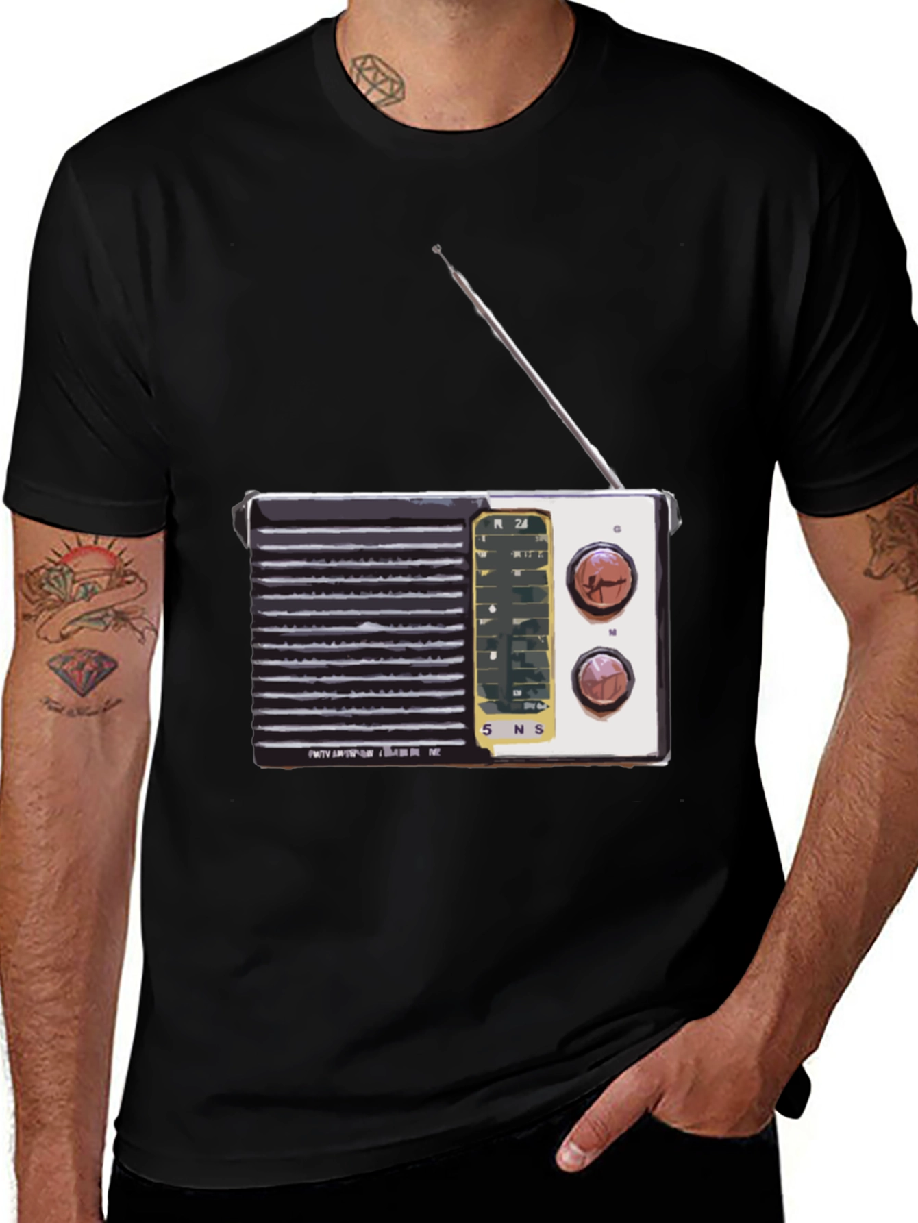 Retro Radio Graphic T-Shirt - Vintage Style