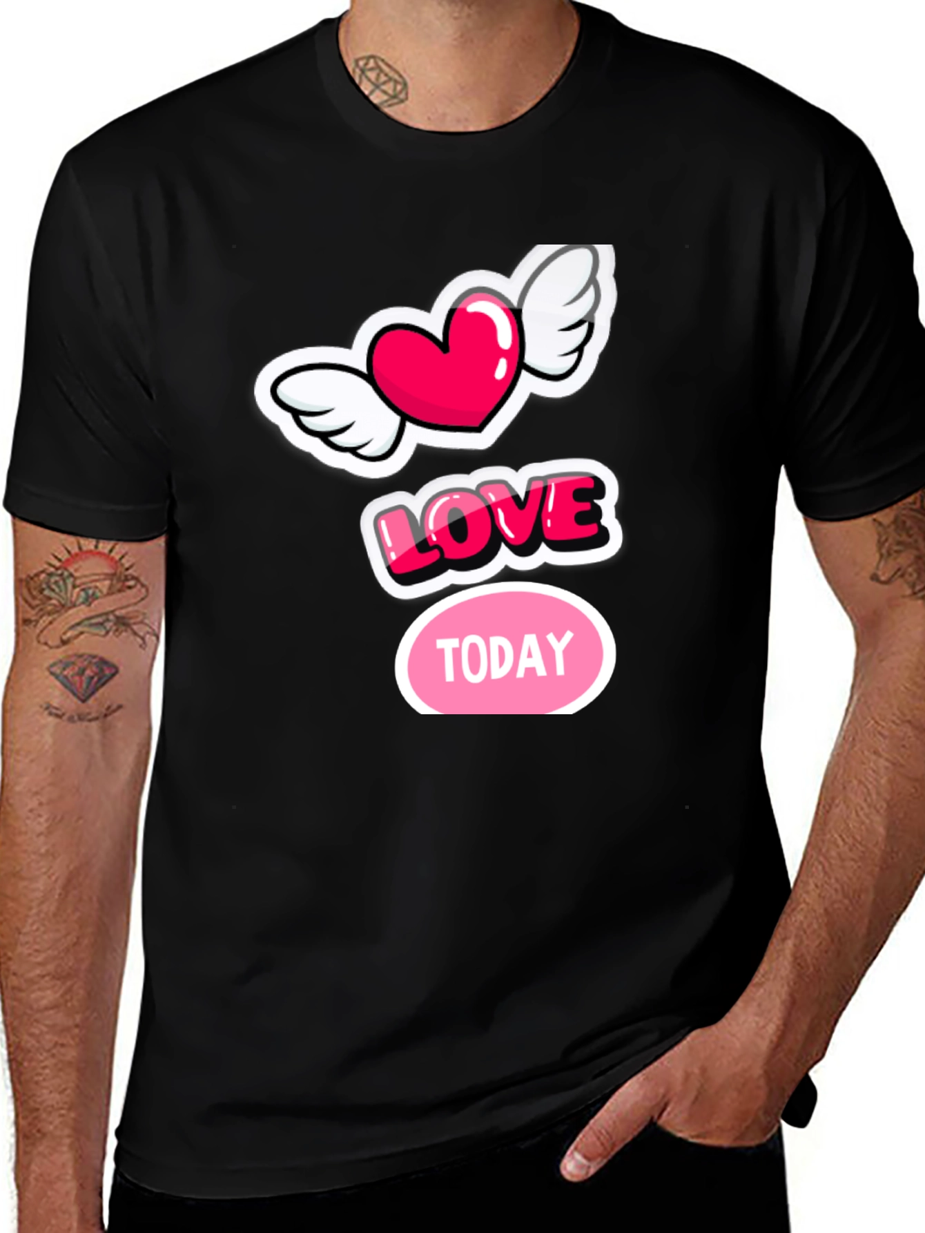 Variant 5 of Love Today Graphic Tee - Stylish Black Cotton T-Shirt