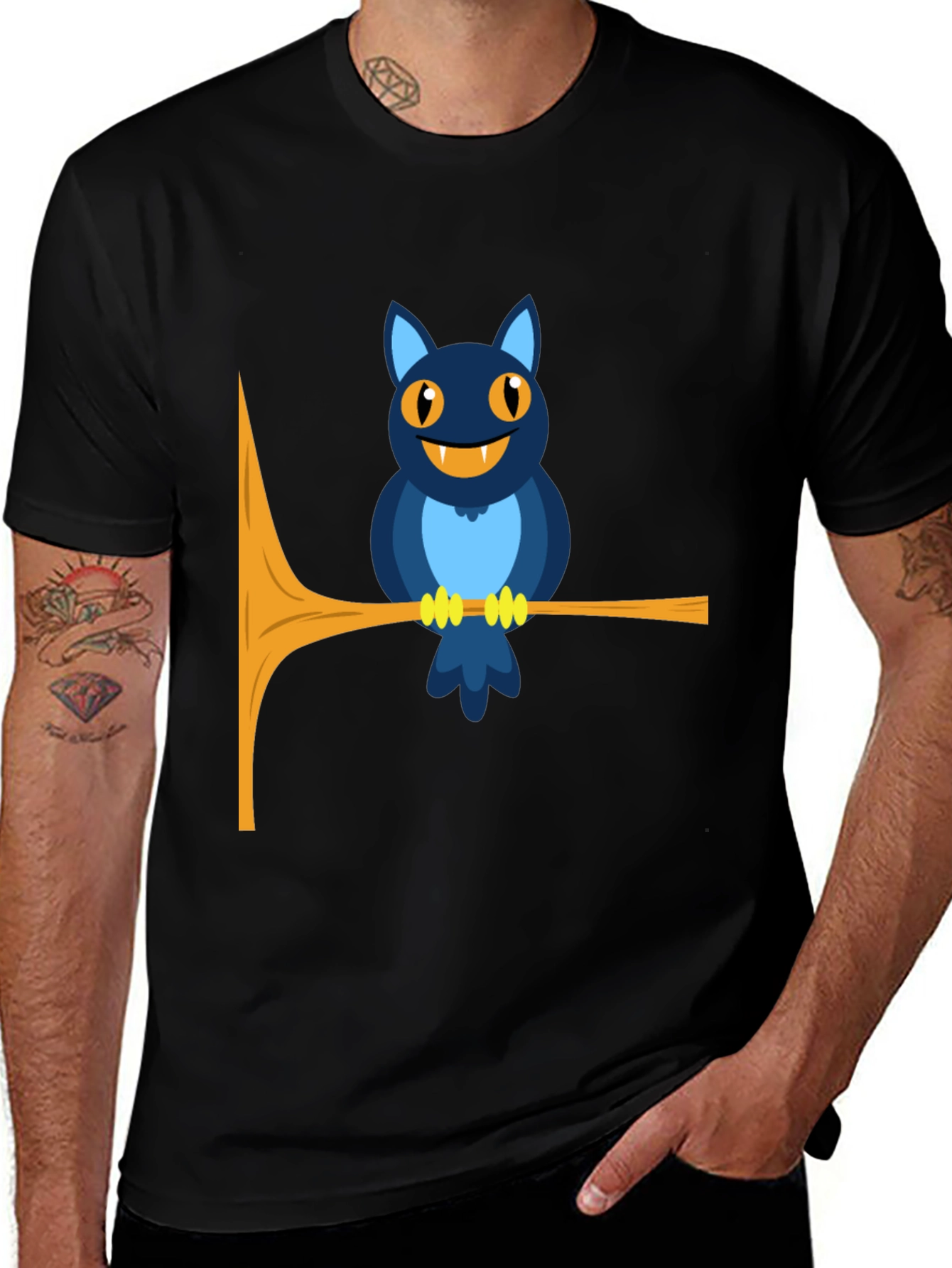 Variant 30 of Cartoon Owl on Branch Graphic Tee