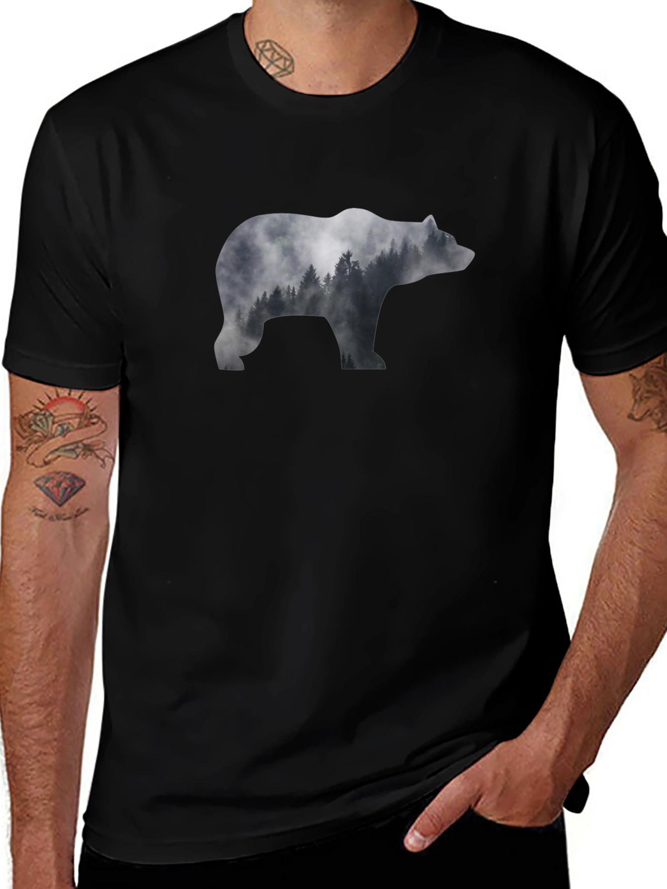 Variant 10 of Bear Silhouette T-Shirt - Nature Lover's Tee