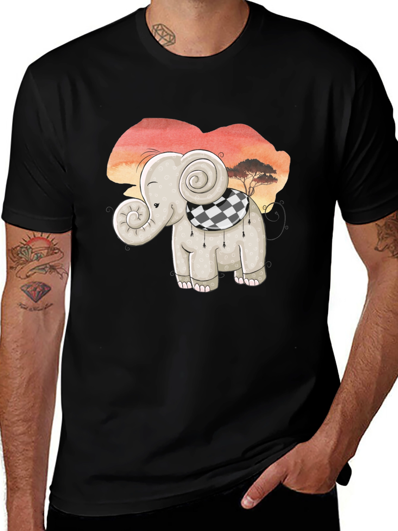 Variant 30 of Cute Elephant Graphic Tee - Safari Style