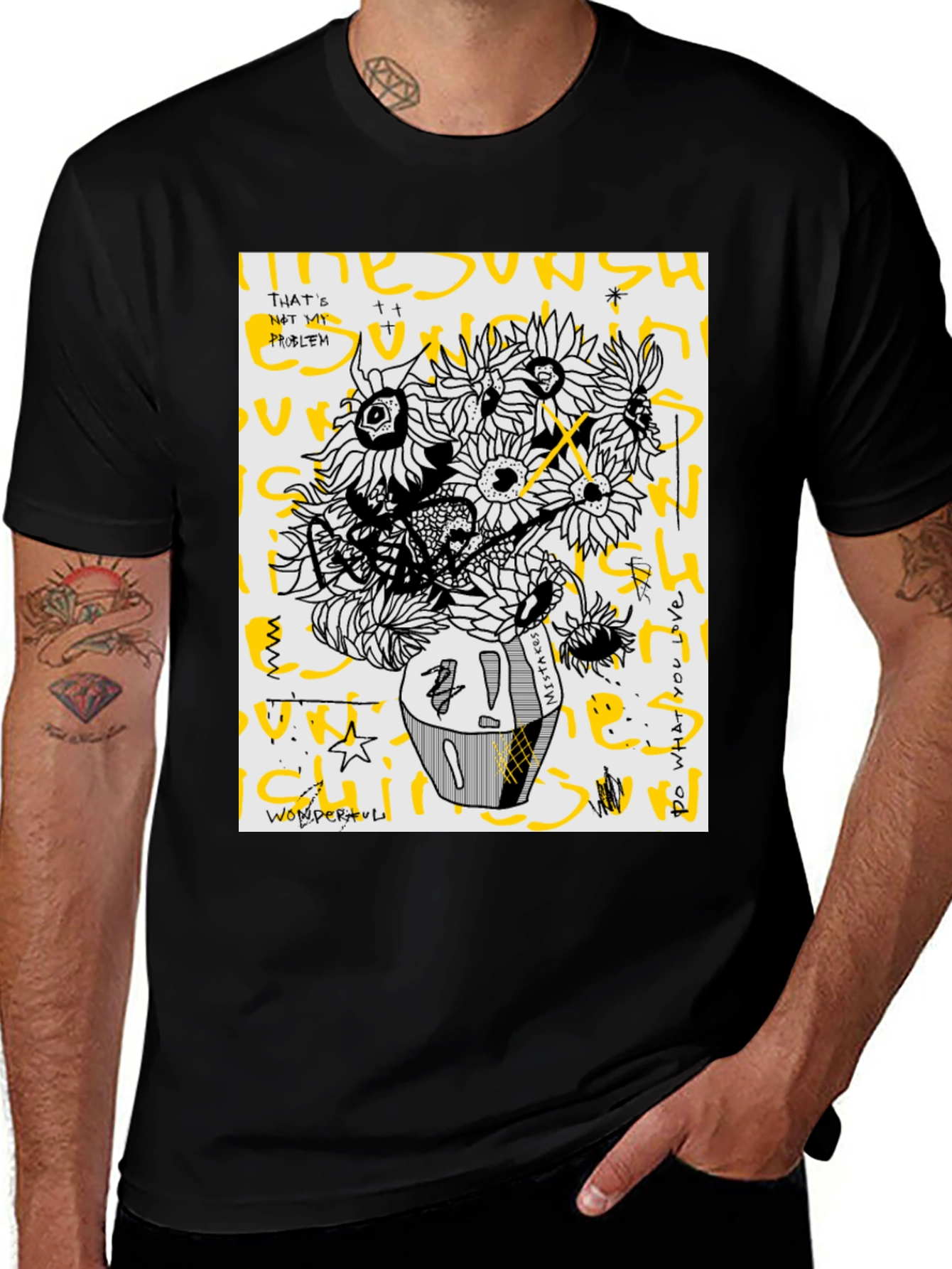 Variant 25 of Sunflower Graphic Tee - Unique Artistic Print