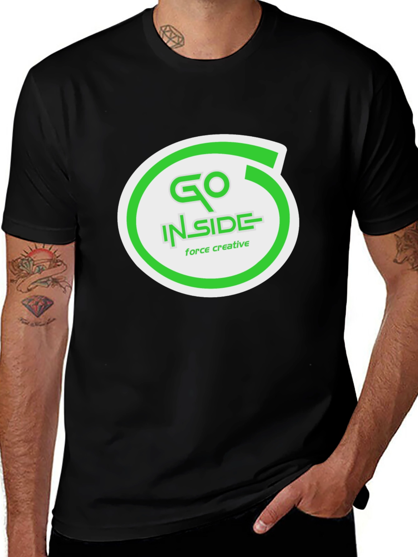 Variant 10 of Go Inside Creative Black T-Shirt