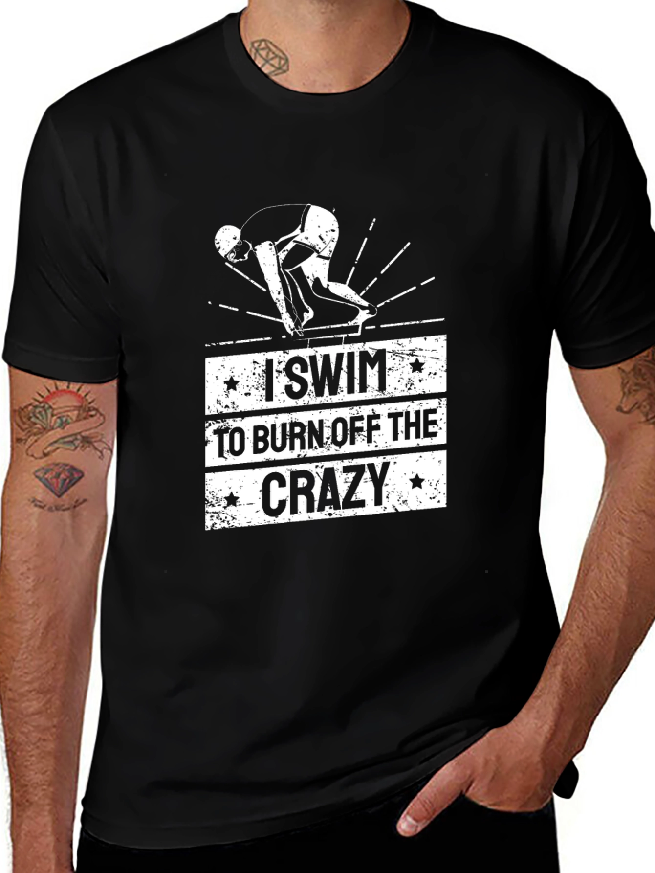 Variant 6 of I Swim to Burn Off the Crazy Men's T-Shirt