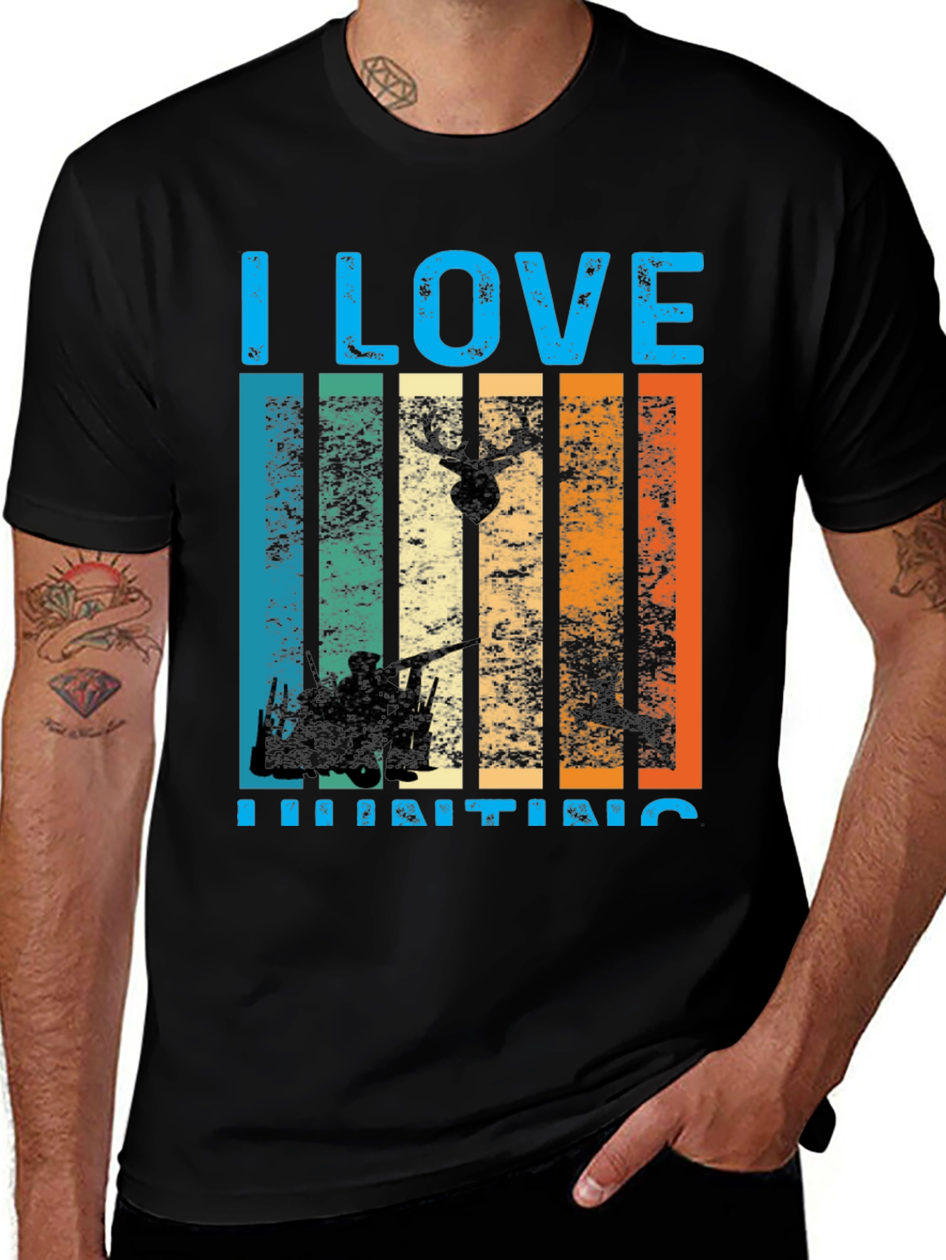 Variant 23 of I Love Hunting Graphic T-Shirt