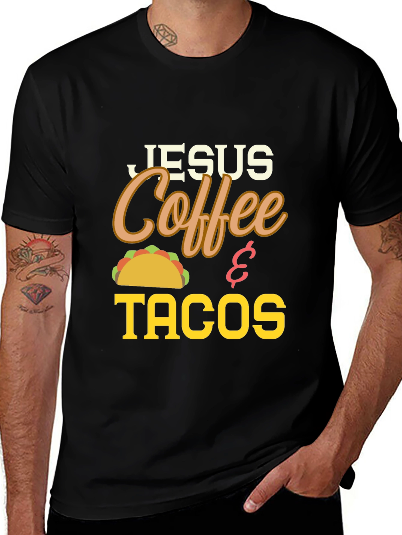 Variant 12 of Jesus Coffee and Tacos Graphic Tee