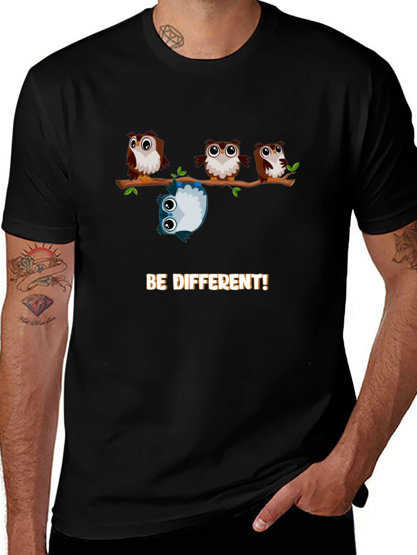 Variant 9 of Be Different Owl Graphic T-Shirt