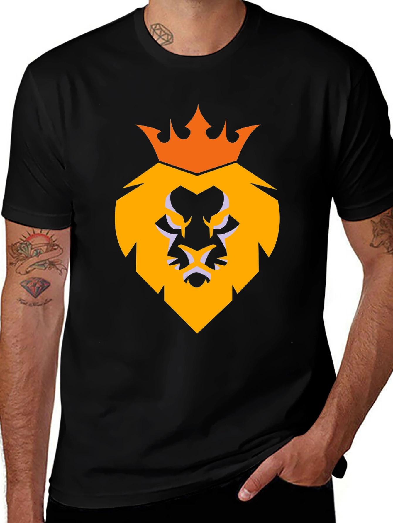 Variant 8 of Lion King Graphic Tee - Modern Men's Black T-Shirt