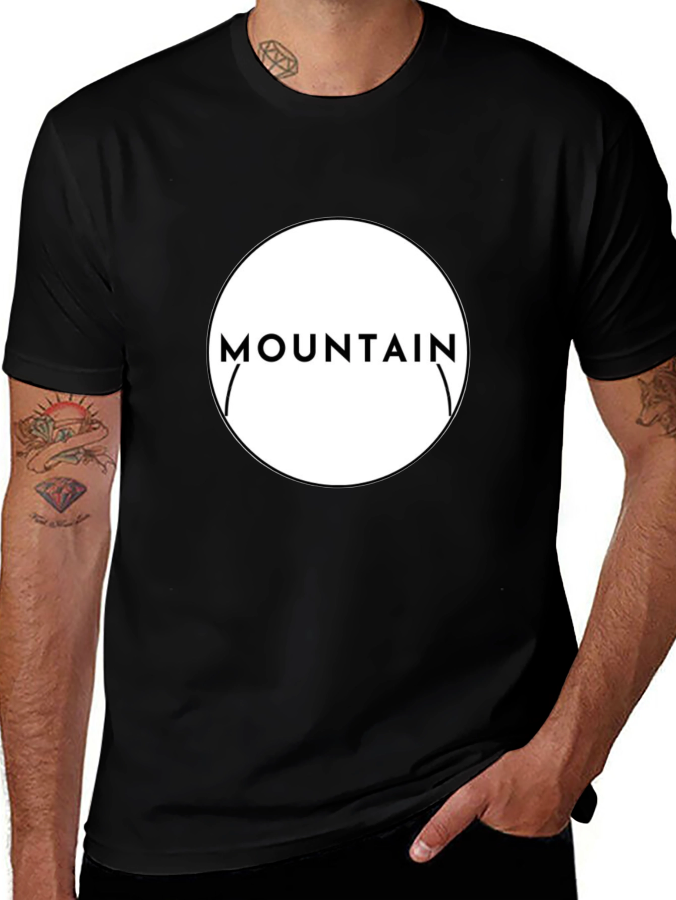 Variant 5 of Mountain Graphic Black T-Shirt