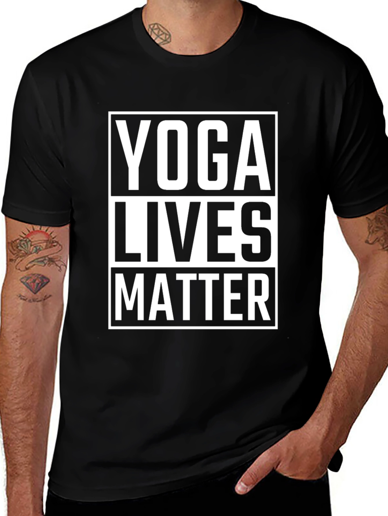 Variant 17 of Yoga Lives Matter T-Shirt - Black Graphic Tee