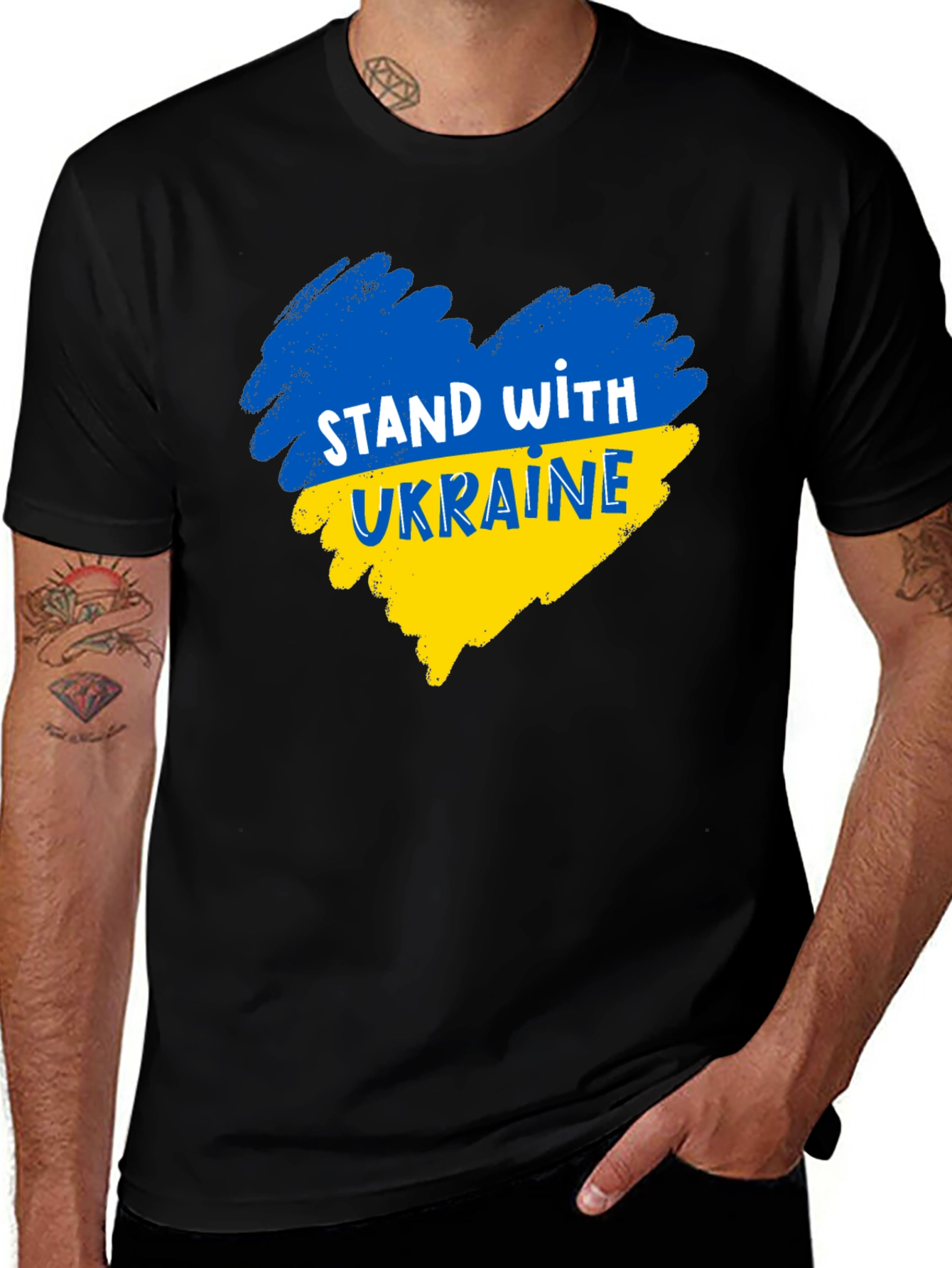 Stand With Ukraine Black T-Shirt