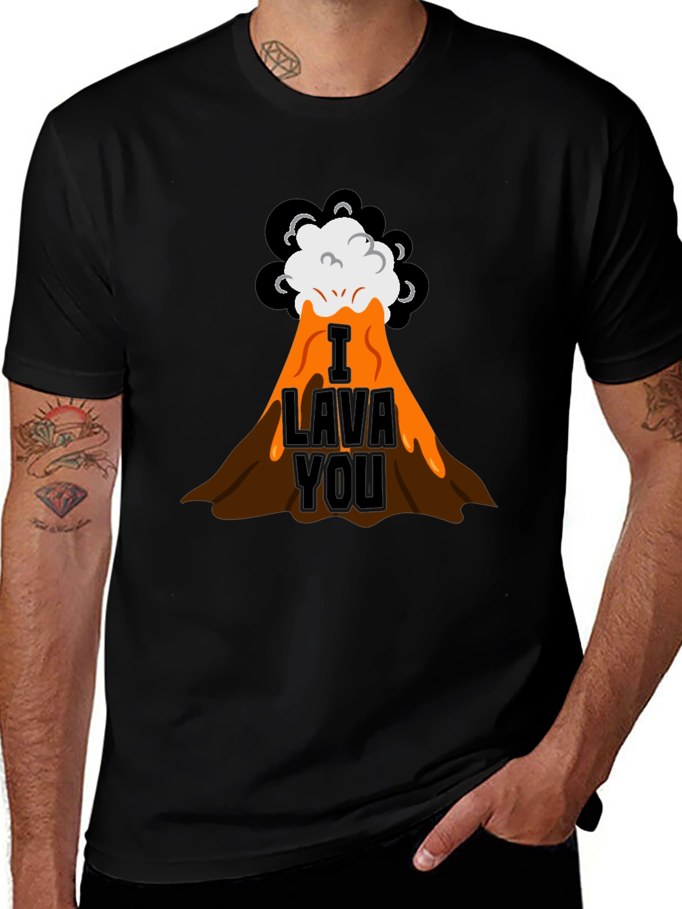 Variant 29 of I Lava You Graphic Tee - Trendy Volcano Design