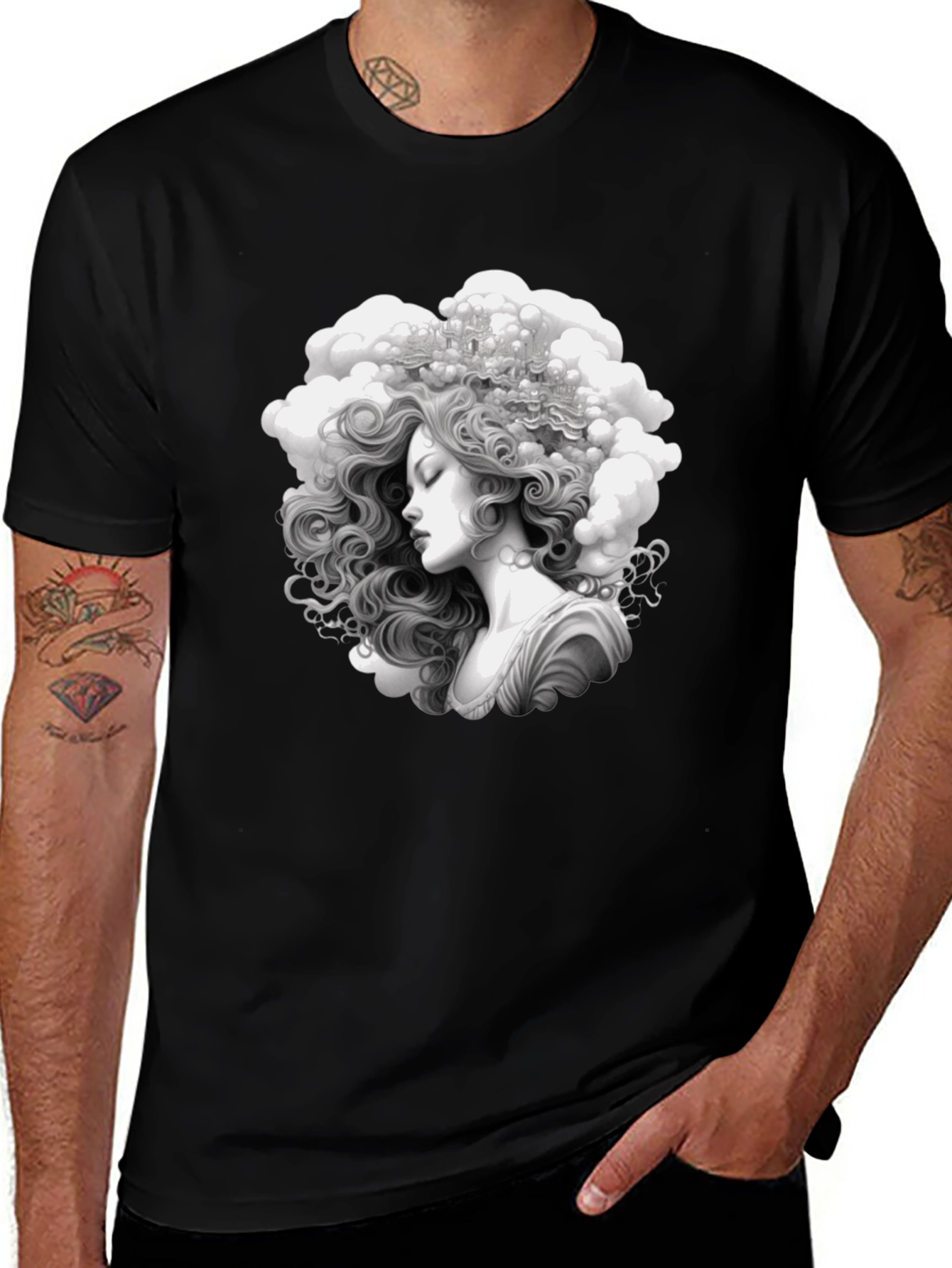 Variant 26 of Cloud Lady Black T-Shirt