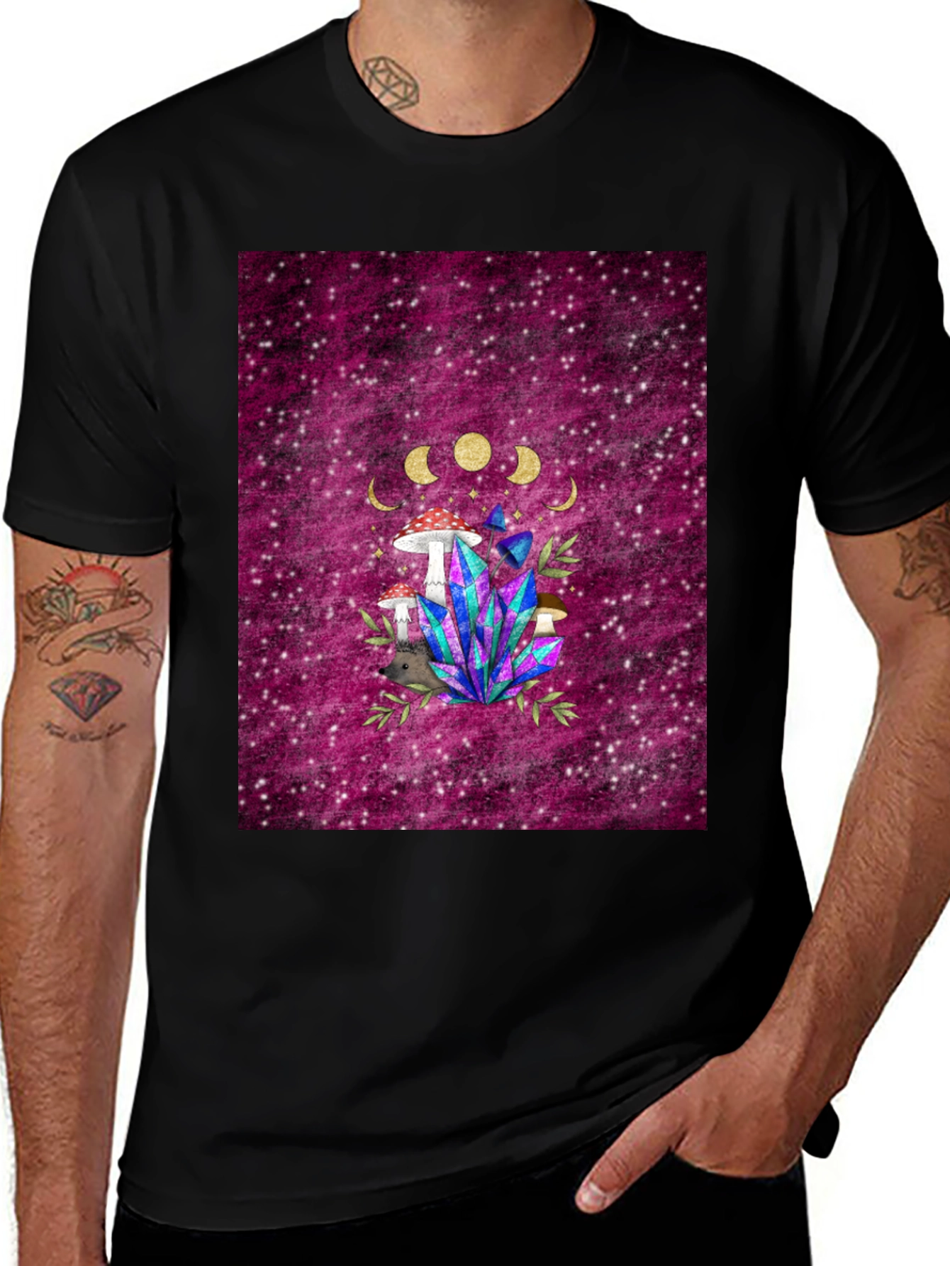 Mystic Mushroom & Crystal Graphic Tee