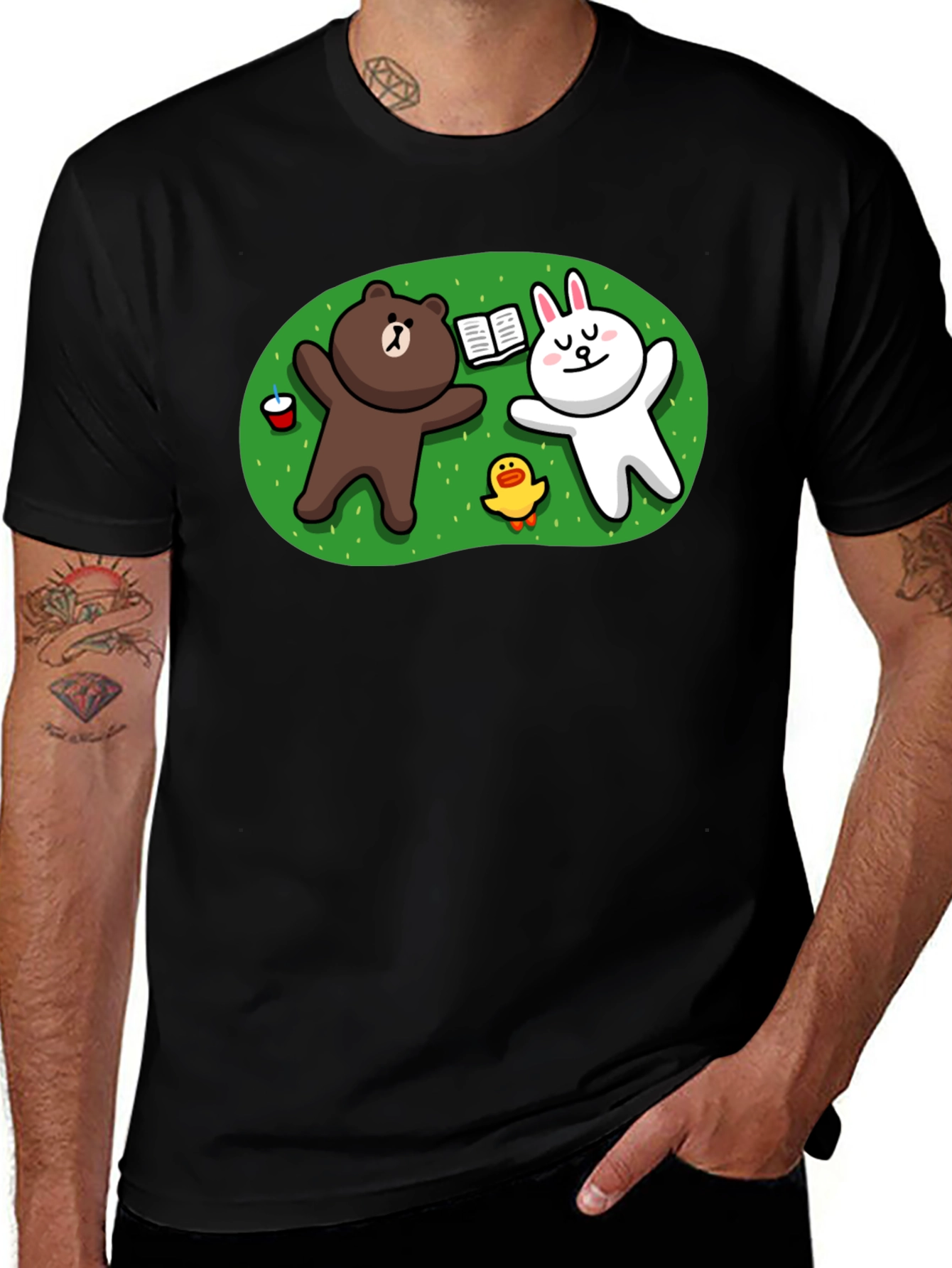 Variant 13 of Cartoon Friends T-Shirt - Relaxing Picnic