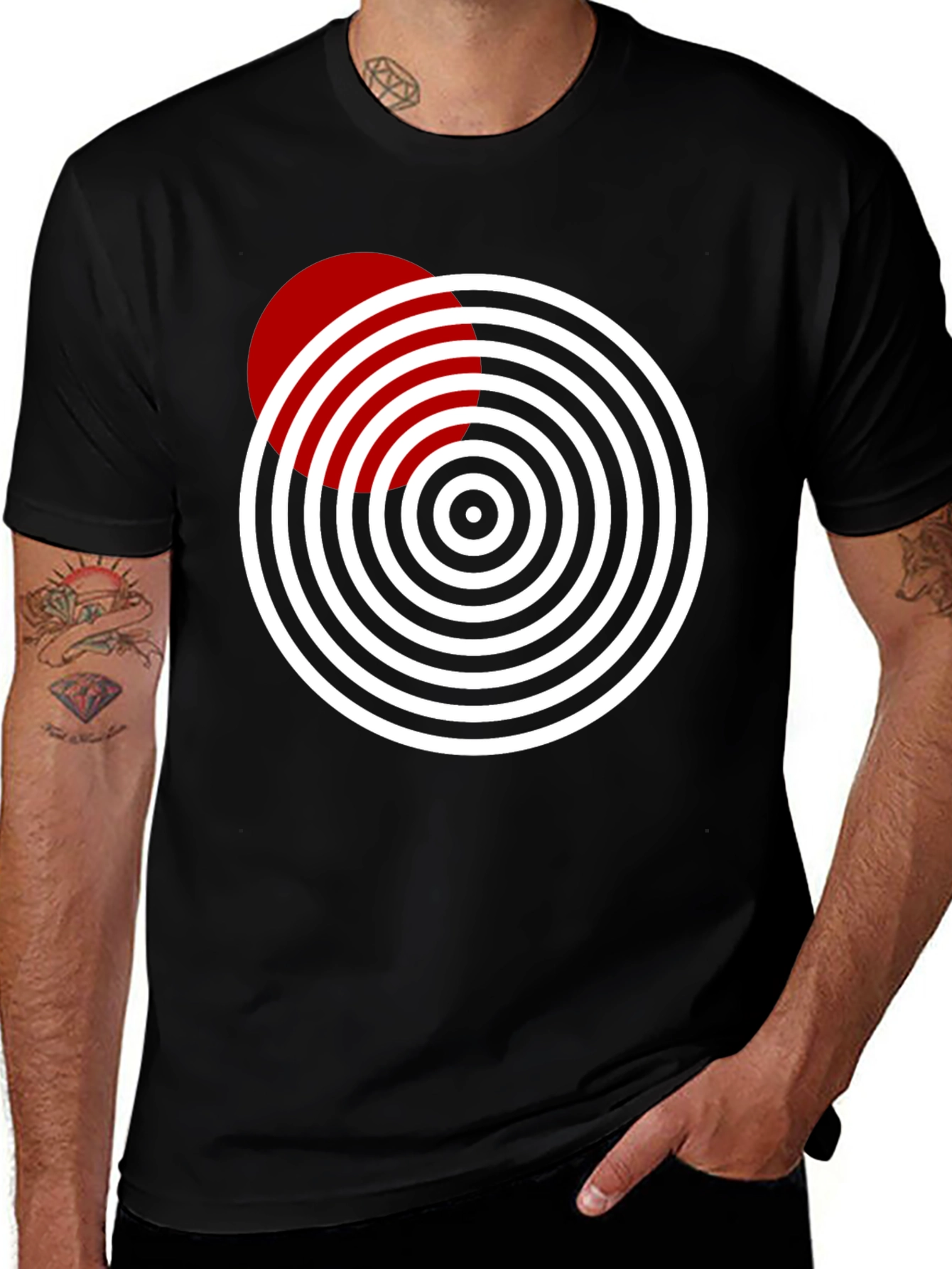 Variant 13 of Geometric Circle Design Tee - Stylish & Modern