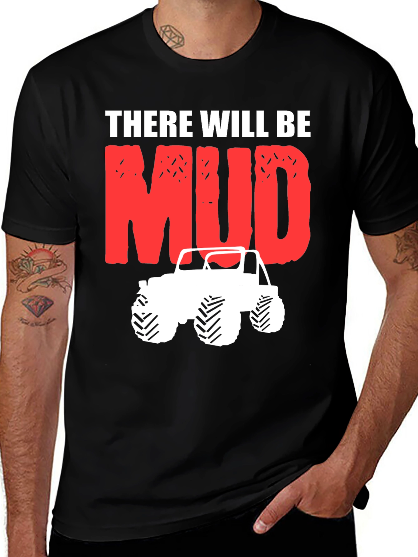 Variant 25 of Mud Jeep Graphic Tee - Black