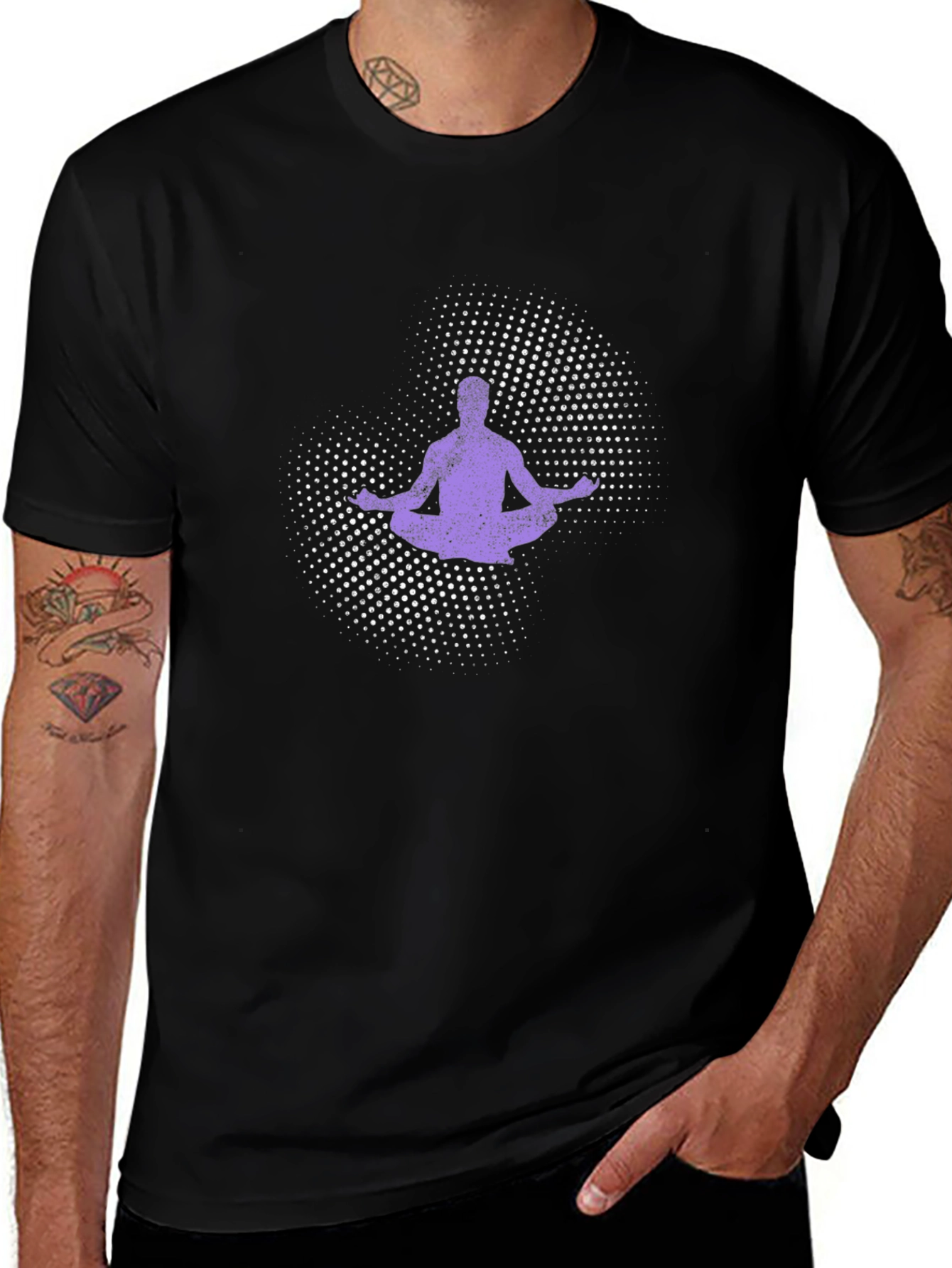Variant 28 of Zen Meditation Graphic T-Shirt - Black Cotton