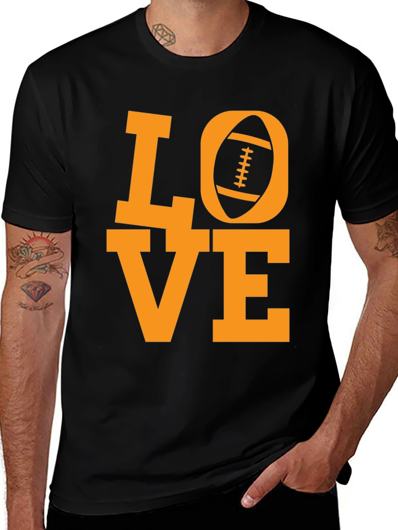 Variant 12 of Football Love Black T-Shirt