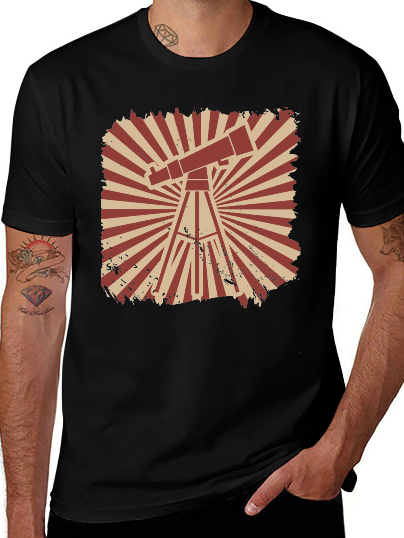 Telescope Graphic Tee - Vintage Style Astronomy Shirt