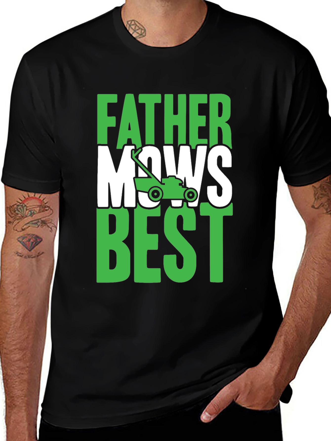 Variant 25 of Father Mows Best T-Shirt - Lawn Care Dad Tee