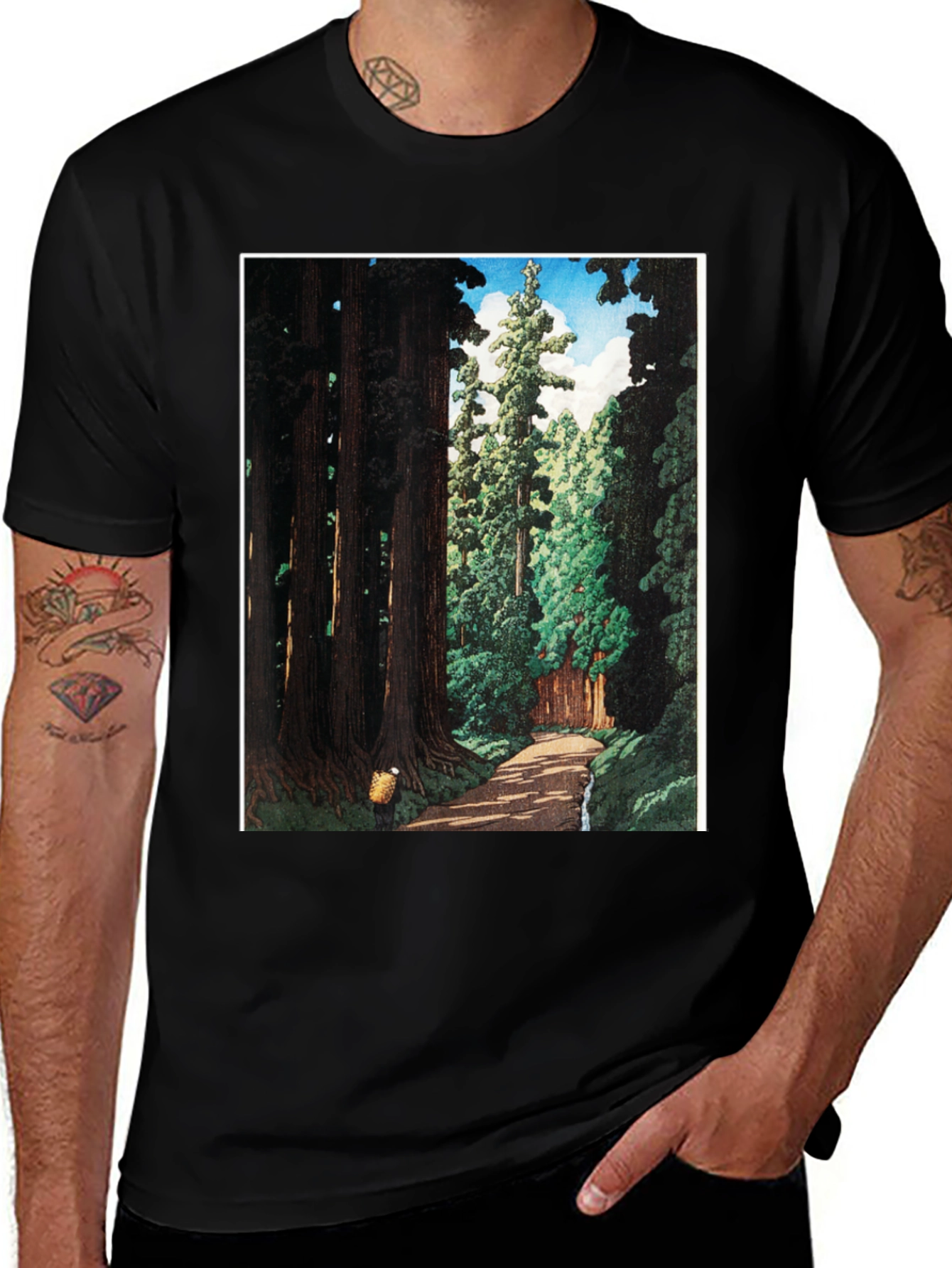 Variant 18 of Forest Path Graphic Tee - Nature Inspired Design