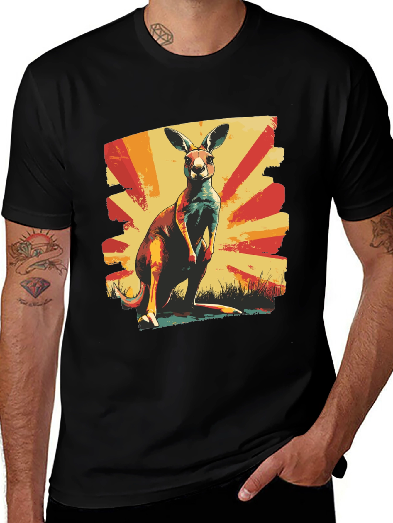 Variant 10 of Retro Kangaroo T-Shirt
