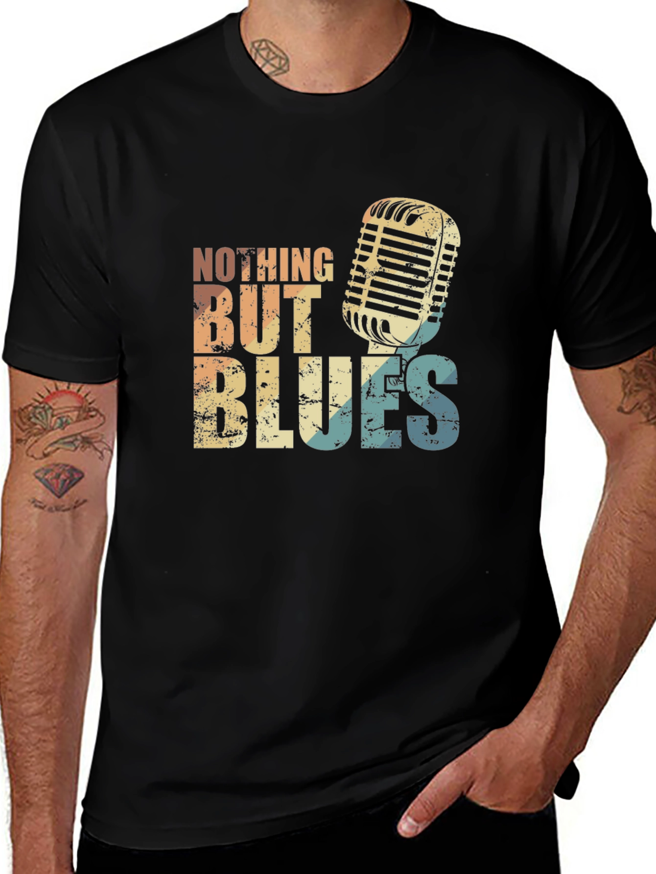 Variant 2 of Retro "Nothing But Blues" Graphic T-Shirt