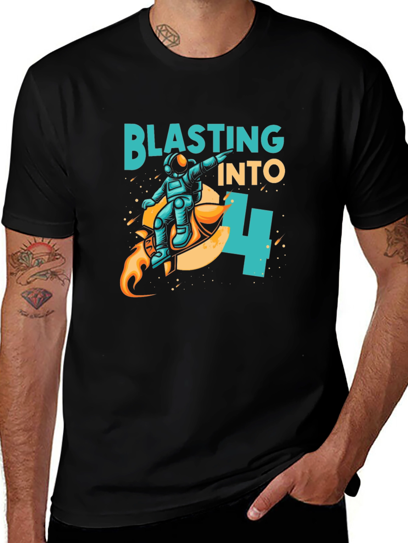 Blasting Into 4th Birthday T-Shirt