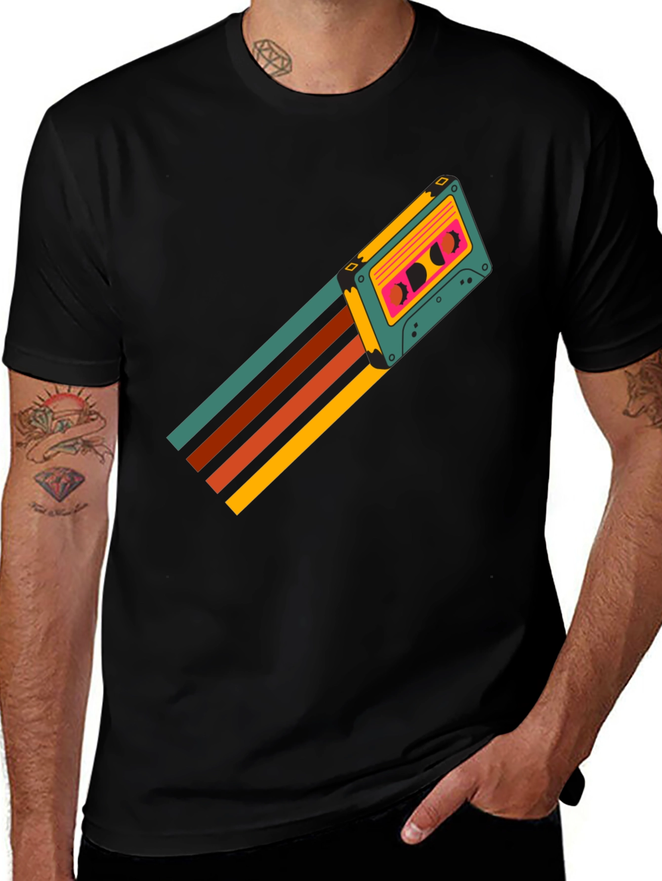 Variant 23 of Retro Cassette Tape Graphic T-Shirt - Vintage Music Style