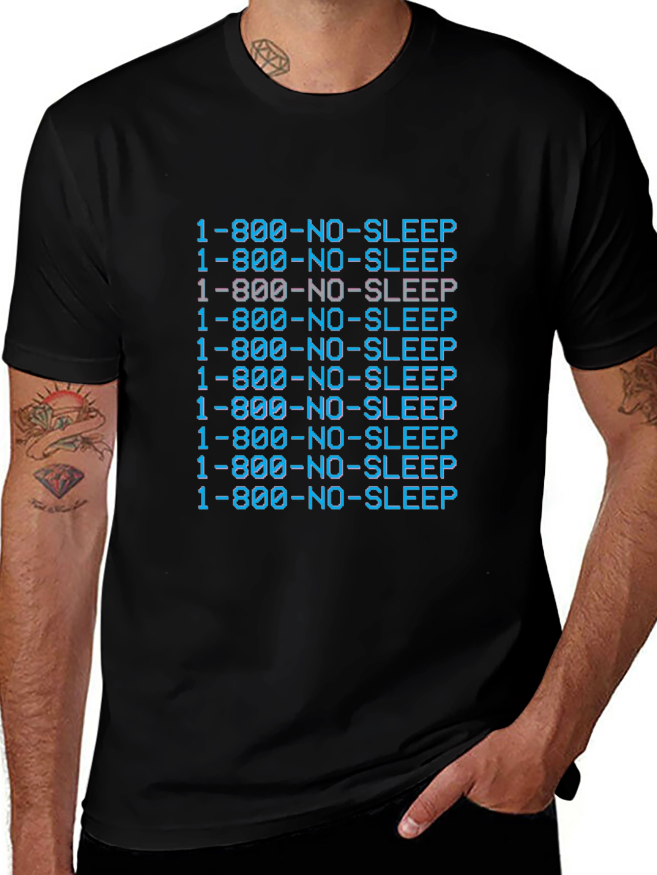 1-800-NO-SLEEP Black Graphic Tee