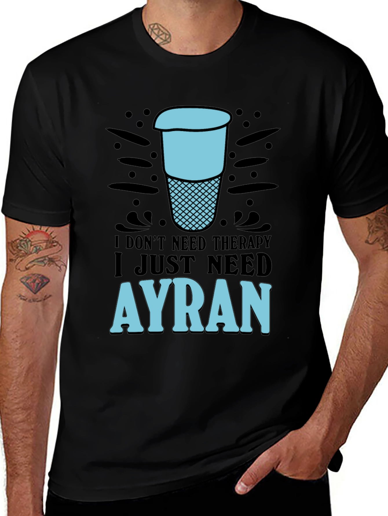 Variant 2 of Ayran Therapy T-Shirt - Turkish Yogurt Drink Tee