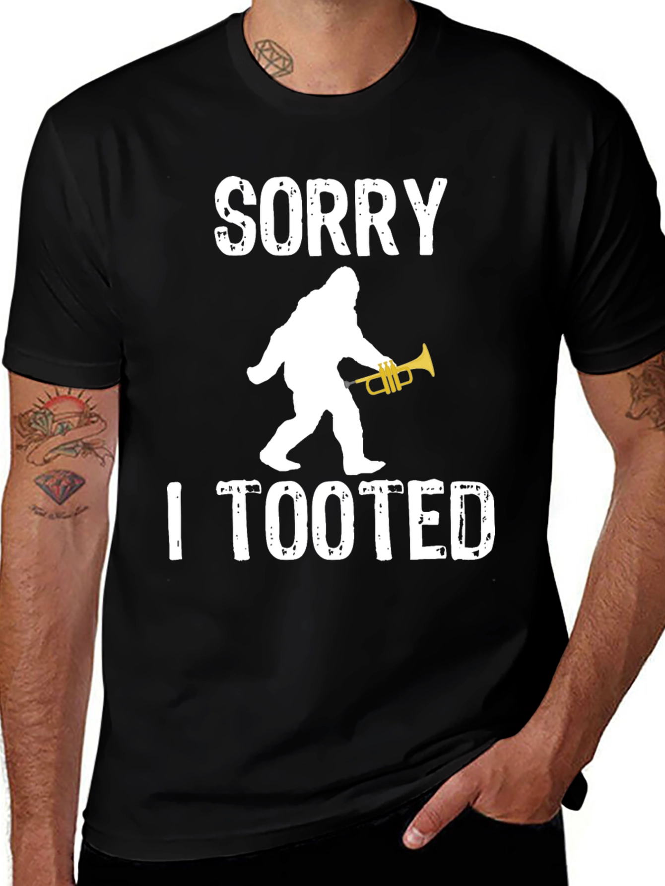 Variant 16 of Sorry I Tooted Bigfoot Trumpet T-Shirt