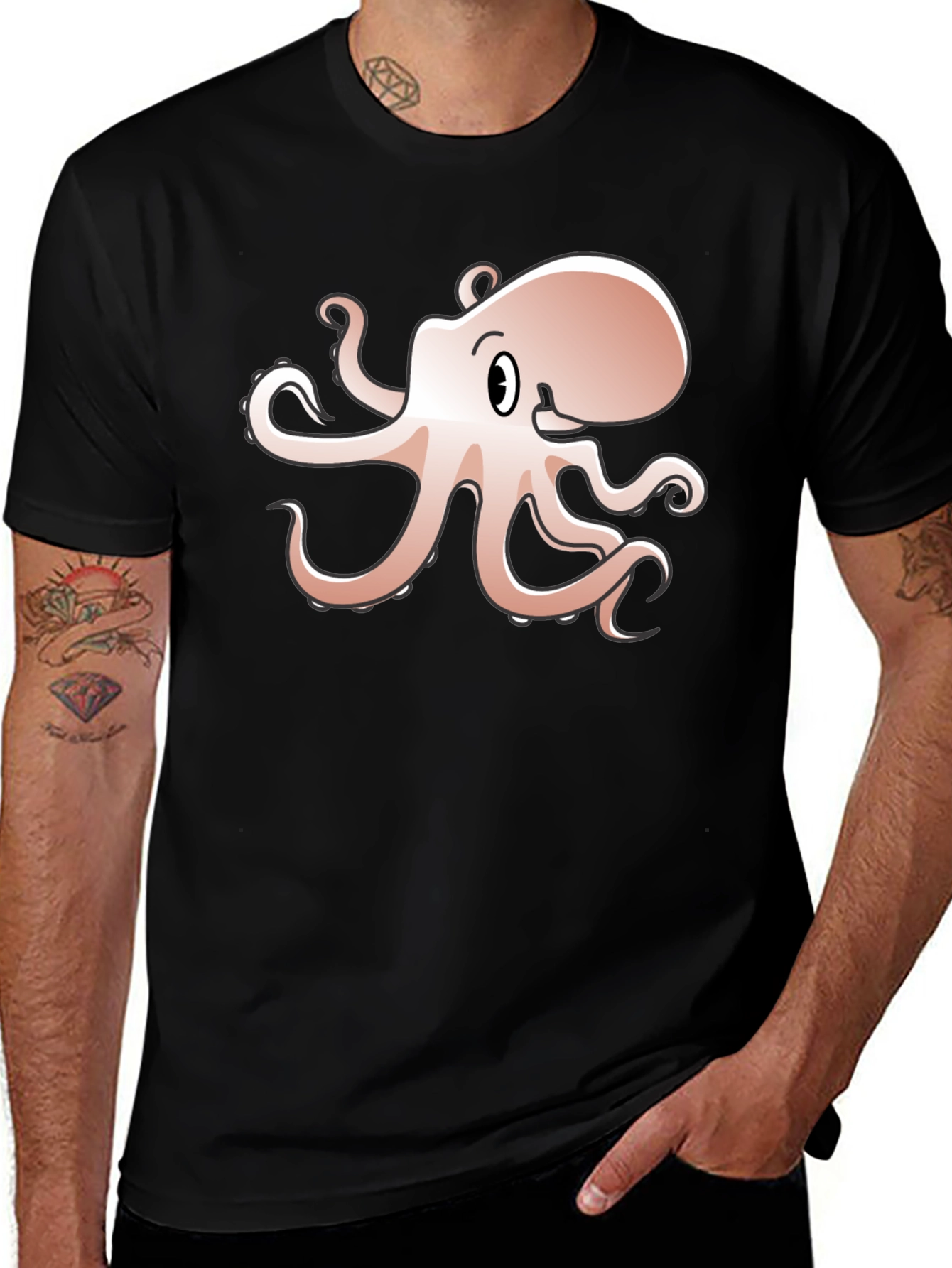 Variant 22 of Octopus Graphic Black T-Shirt