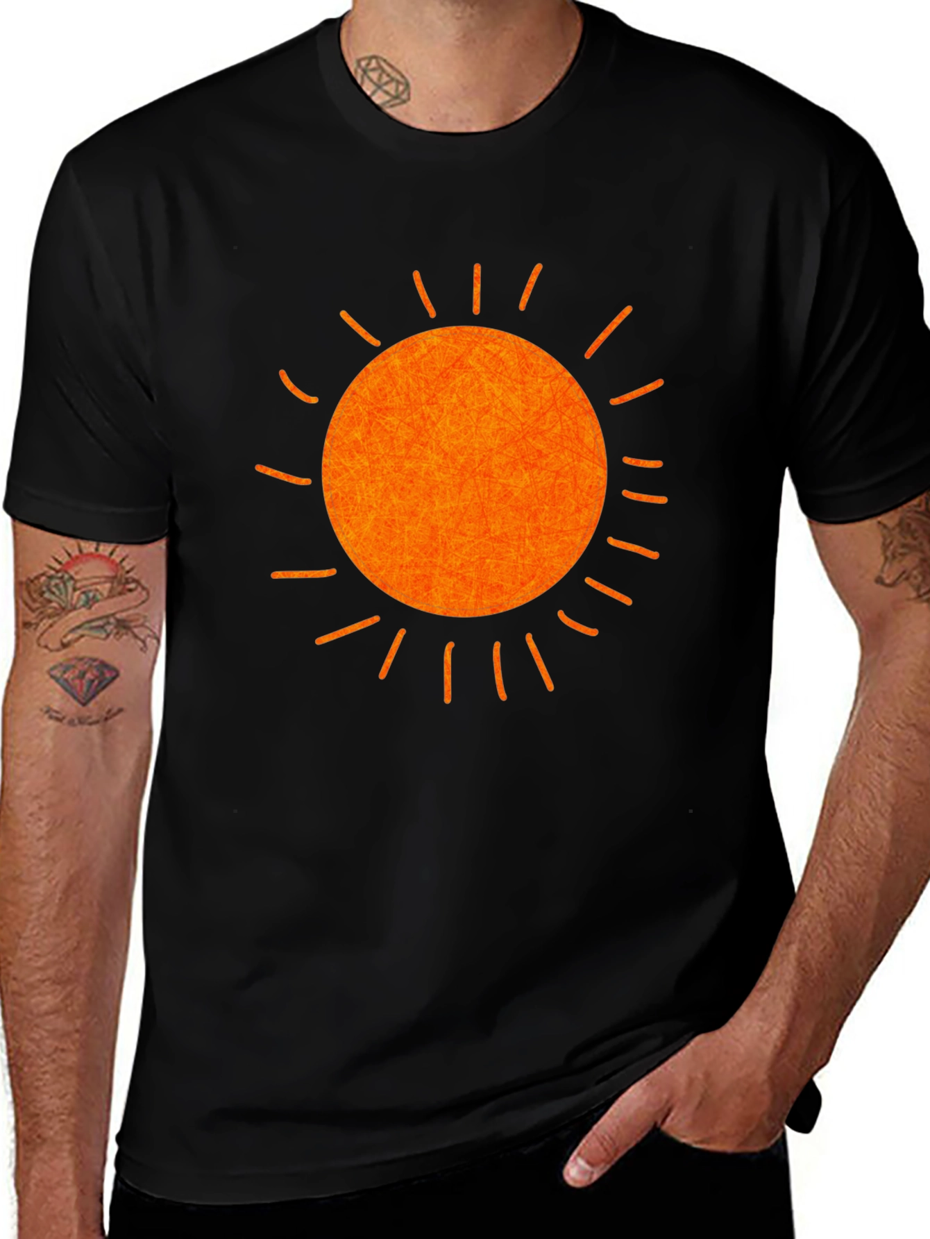 Variant 8 of Sunshine Graphic Tee - Black Casual T-Shirt