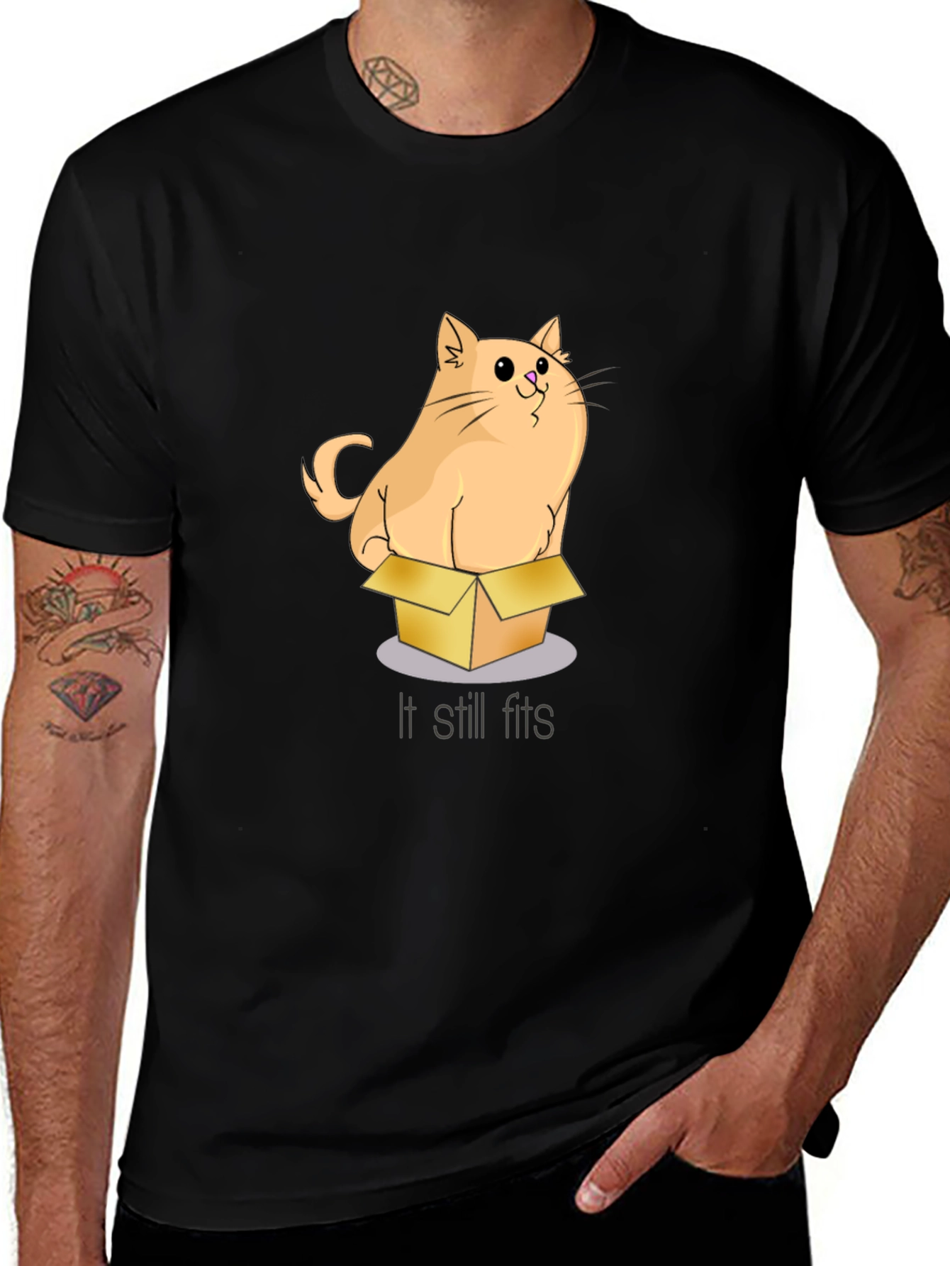 Variant 8 of Cat in a Box T-Shirt: If It Fits, I Sits