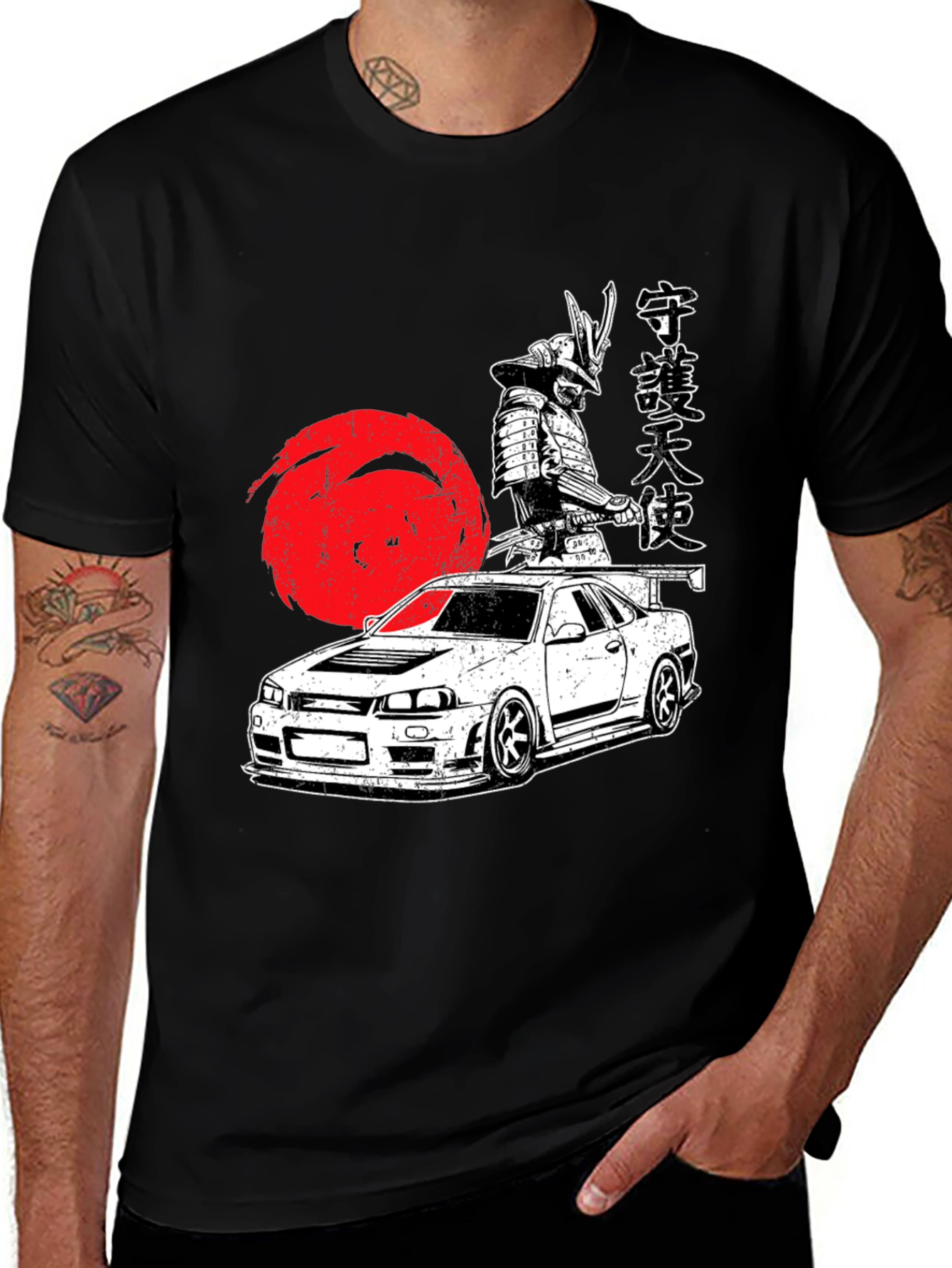 Variant 30 of Samurai Car Graphic Tee - Cool Japanese Style