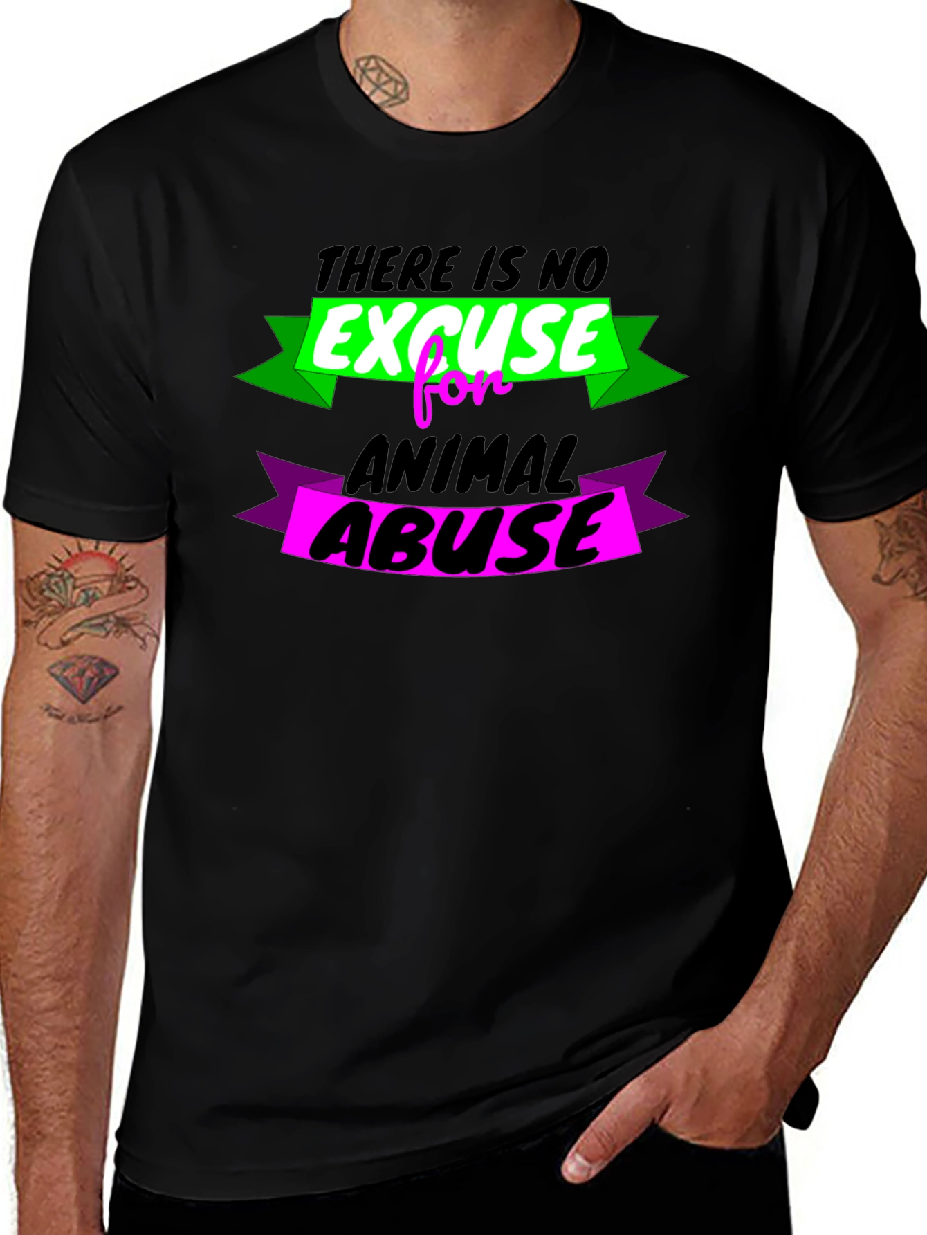 Variant 27 of Animal Rights T-Shirt - No Excuse for Abuse