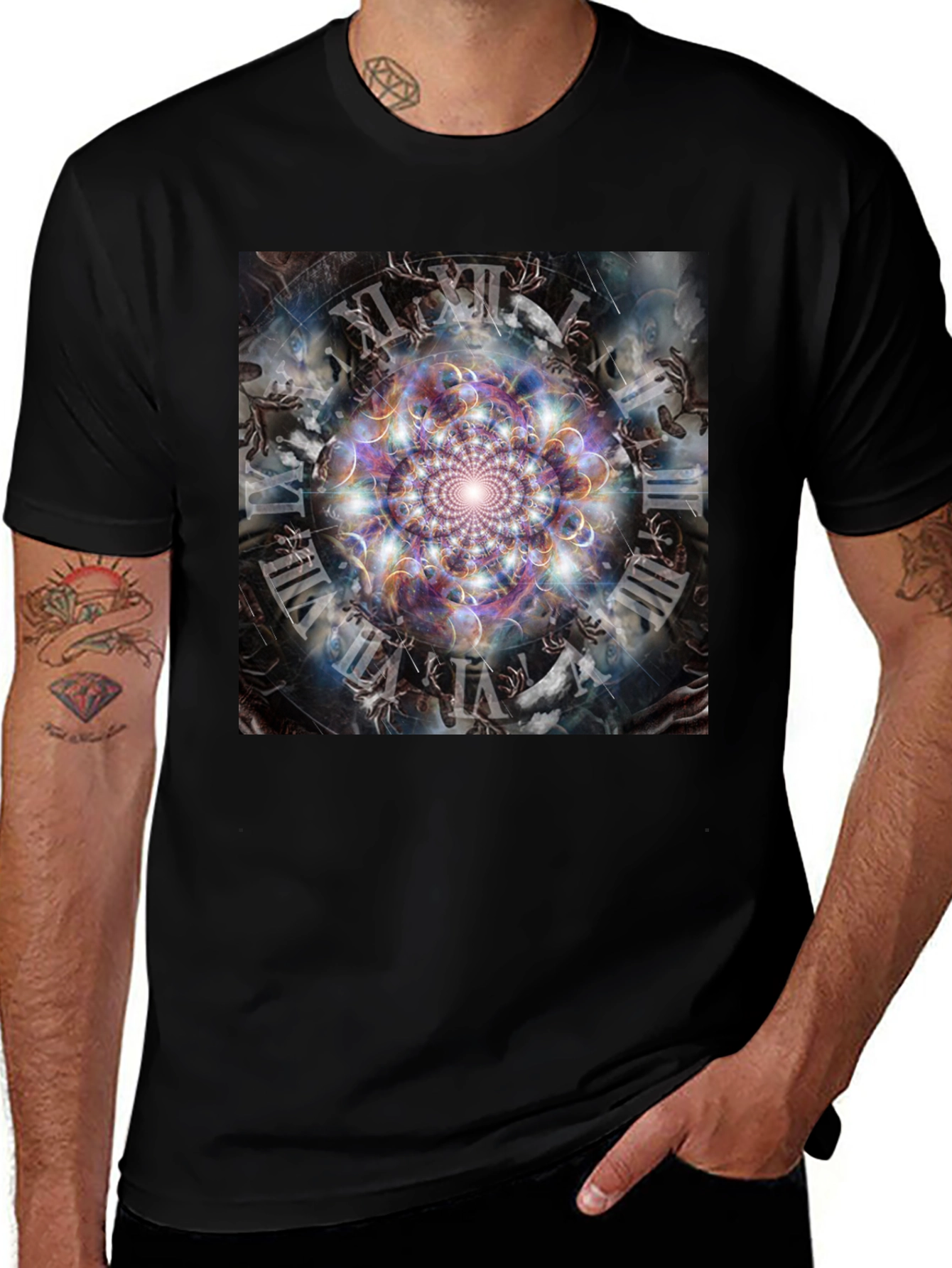 Variant 15 of Surreal Time Mandala Graphic Tee