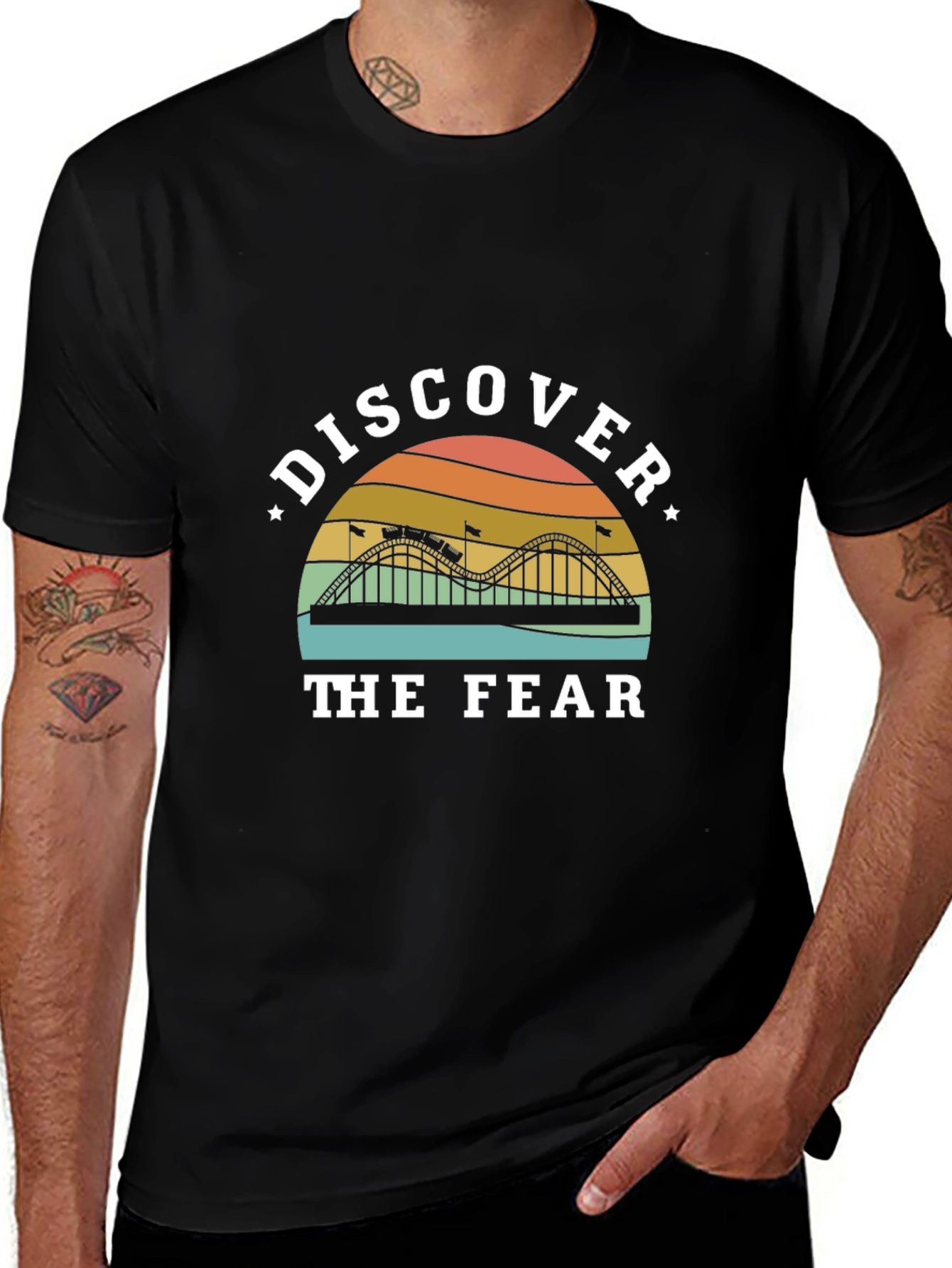Variant 24 of Discover the Fear Roller Coaster Graphic Tee