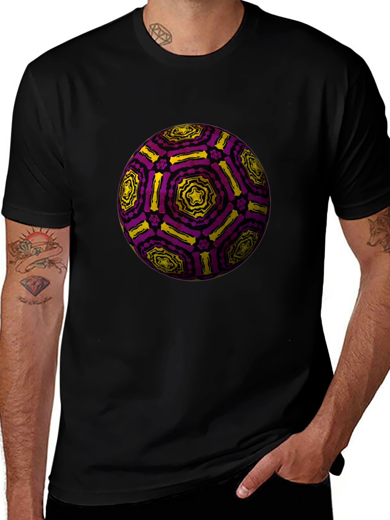 Abstract Geometric Sphere Graphic T-Shirt
