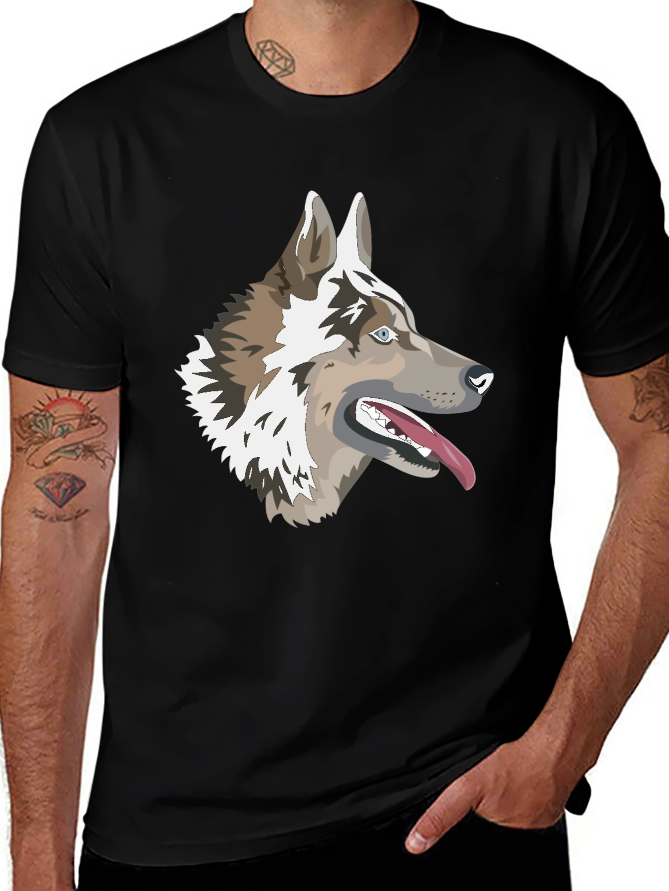 Variant 19 of Dog Graphic T-Shirt - Black