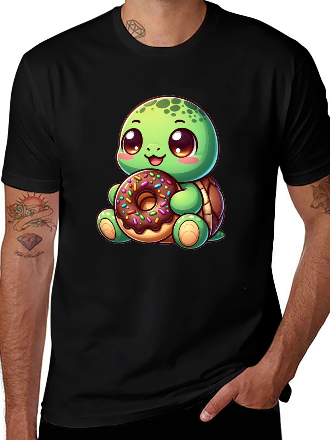 Variant 8 of Cute Turtle Donut T-Shirt - Cartoon Graphic Tee