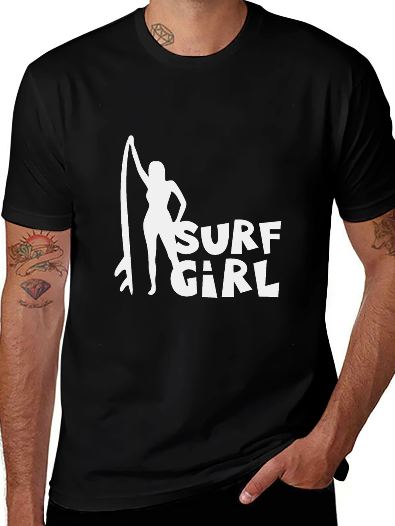 Variant 17 of Surf Girl Black T-Shirt