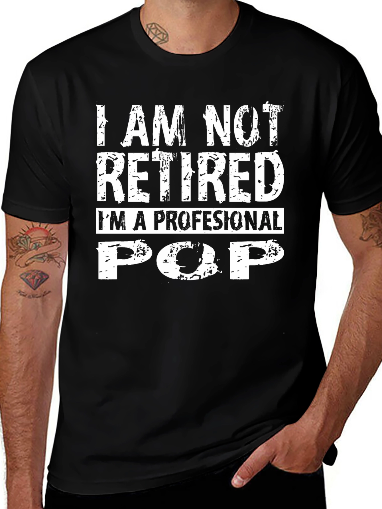 Variant 4 of Professional Pop Graphic Tee - Black Cotton T-Shirt