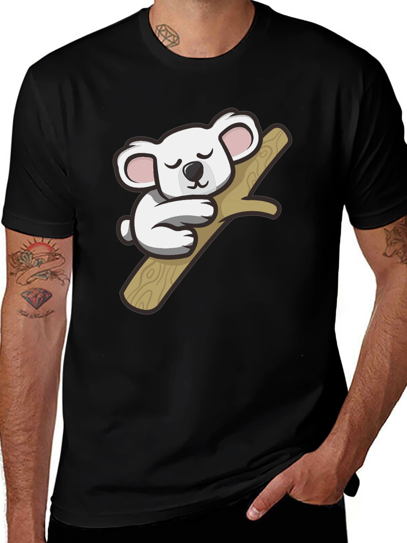 Variant 7 of Cute Koala Bear Sleeping on Branch Graphic Tee