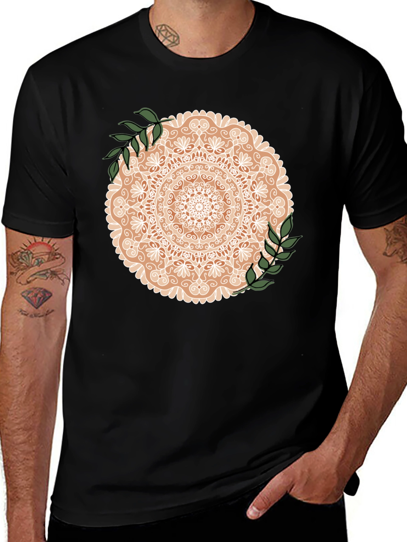 Variant 19 of Black Mandala Graphic Tee