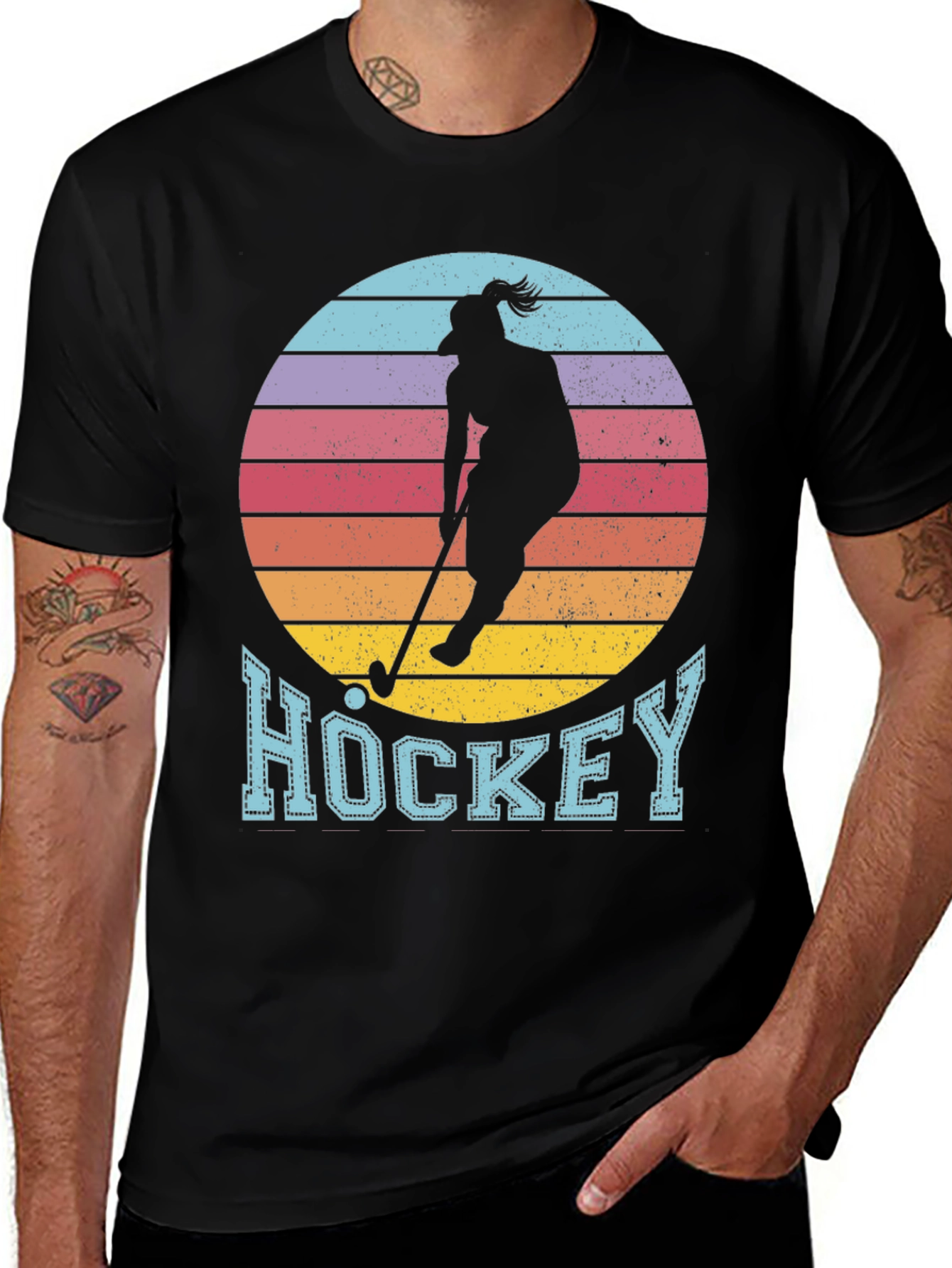 Variant 11 of Hockey Sunset Graphic Tee - Unique Sports Shirt
